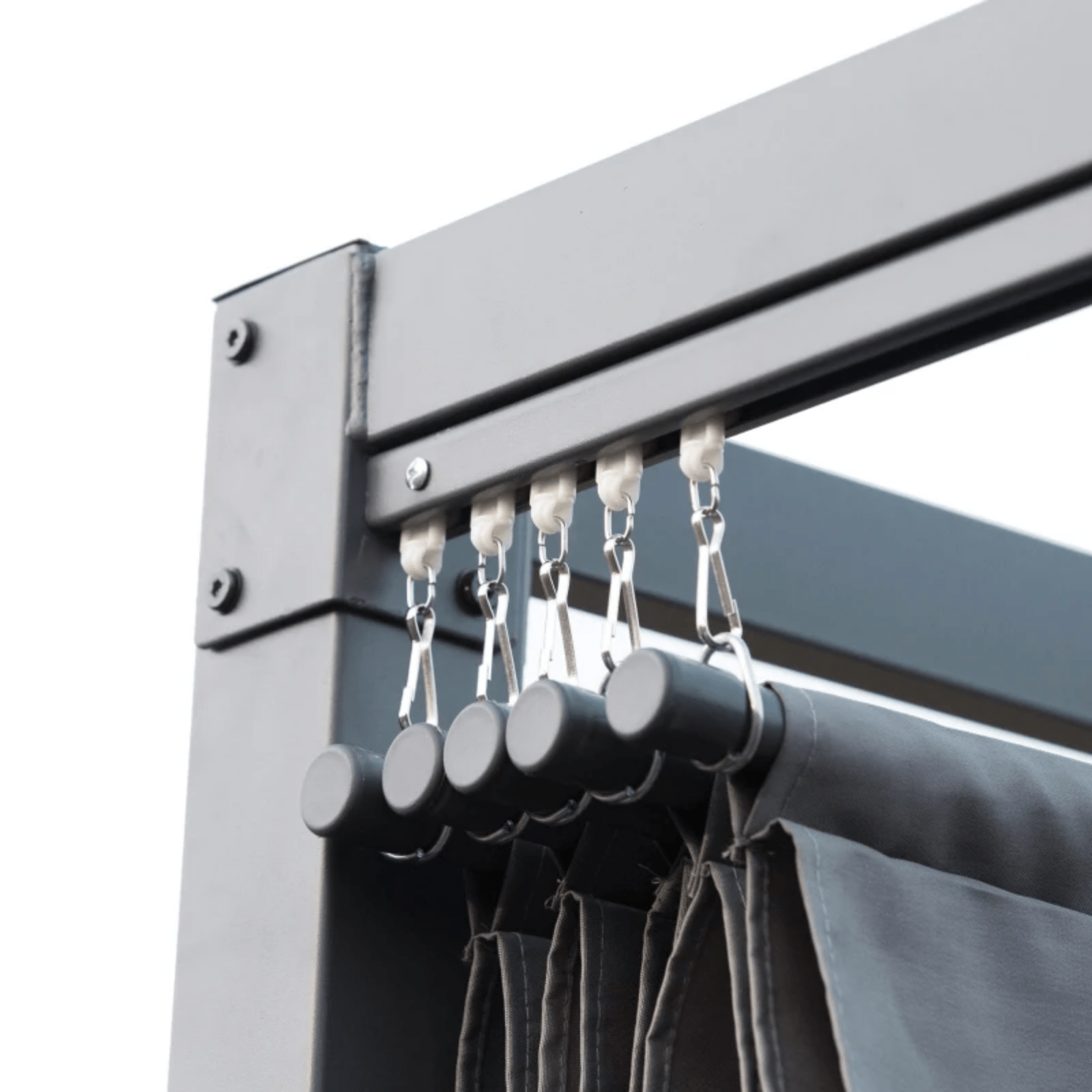 4 x 3m Metal Pergola Garden Gazebo Patio Set Sun Shelter Retractable Canopy Grey - Home and Garden Furniture Shop - rustic - furniture