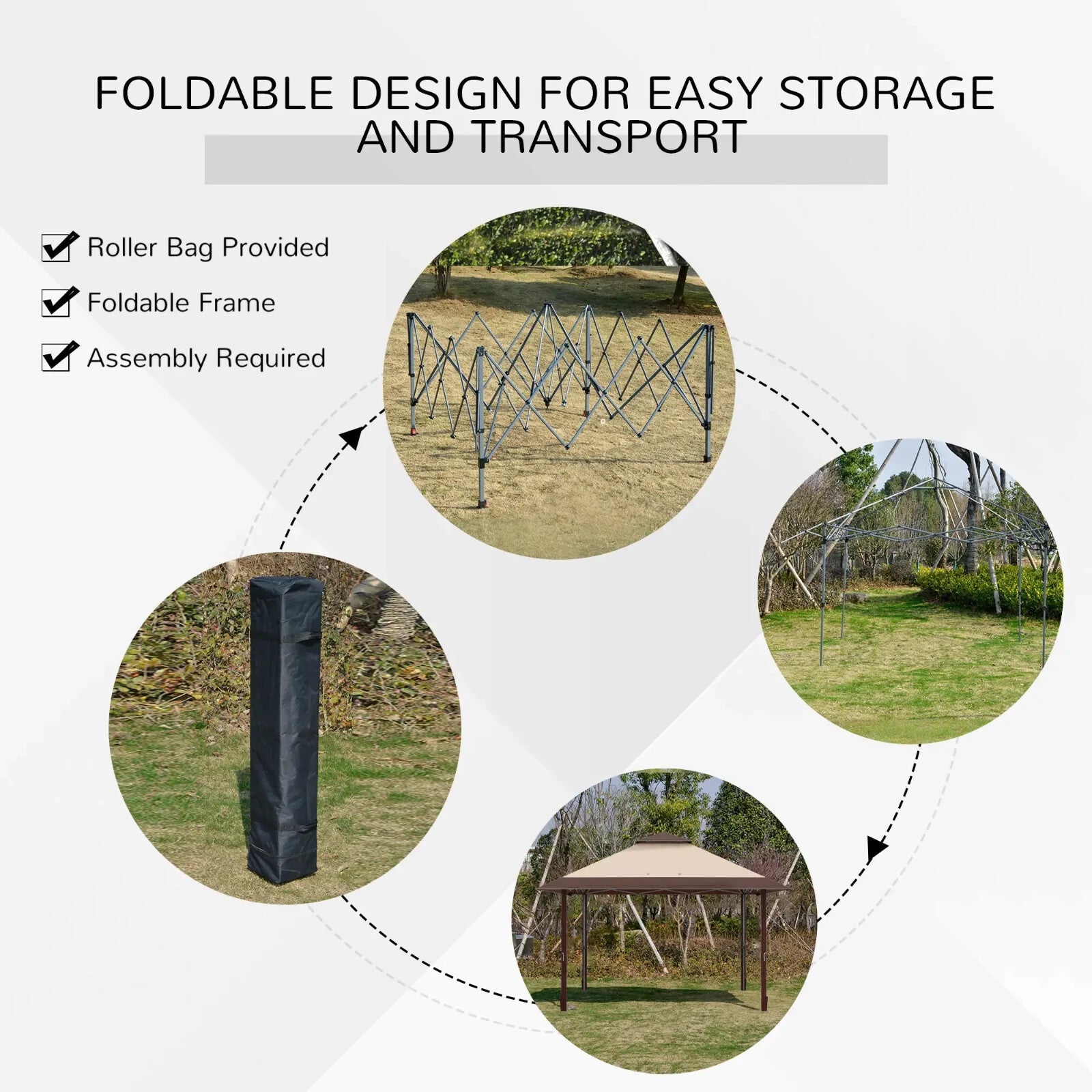 4 x 4m Pop - Up Gazebo Canopy Marquee Tent Adjustable Legs Outdoor Wedding Shelter - Home and Garden Furniture Shop - rustic - furniture