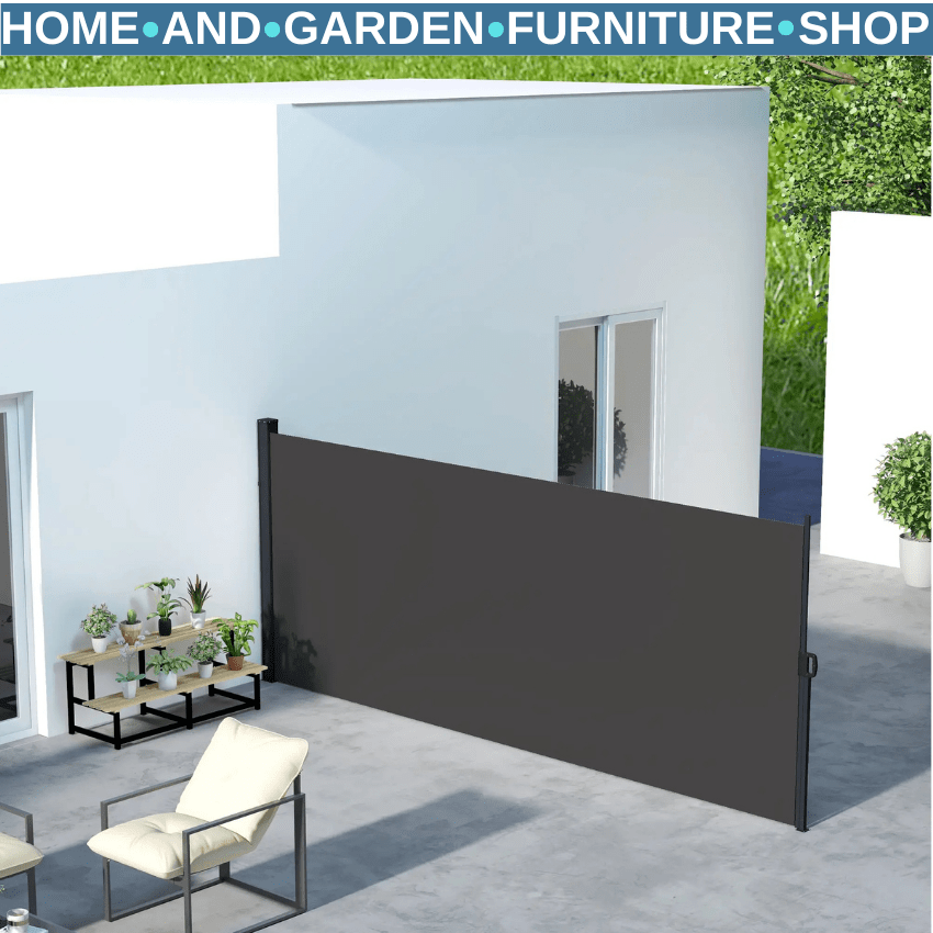 400 x 180cm Retractable Side Awning Privacy Screen Garden Terrace Windbreak - Home and Garden Furniture Shop - rustic - furniture