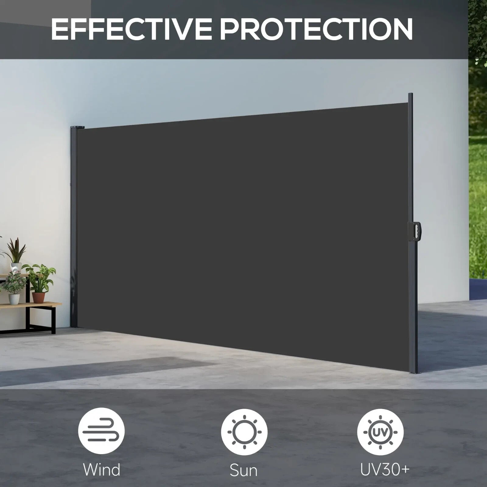 400 x 180cm Retractable Side Awning Privacy Screen Garden Terrace Windbreak - Home and Garden Furniture Shop - rustic - furniture