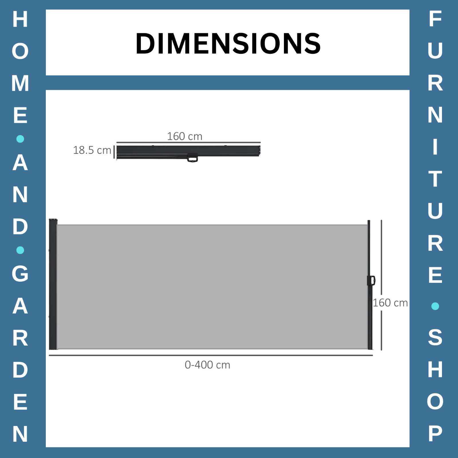 400×160cm Retractable Side Awning Outdoor Privacy Screen for Garden Balcony Pool - Home and Garden Furniture Shop - rustic - furniture