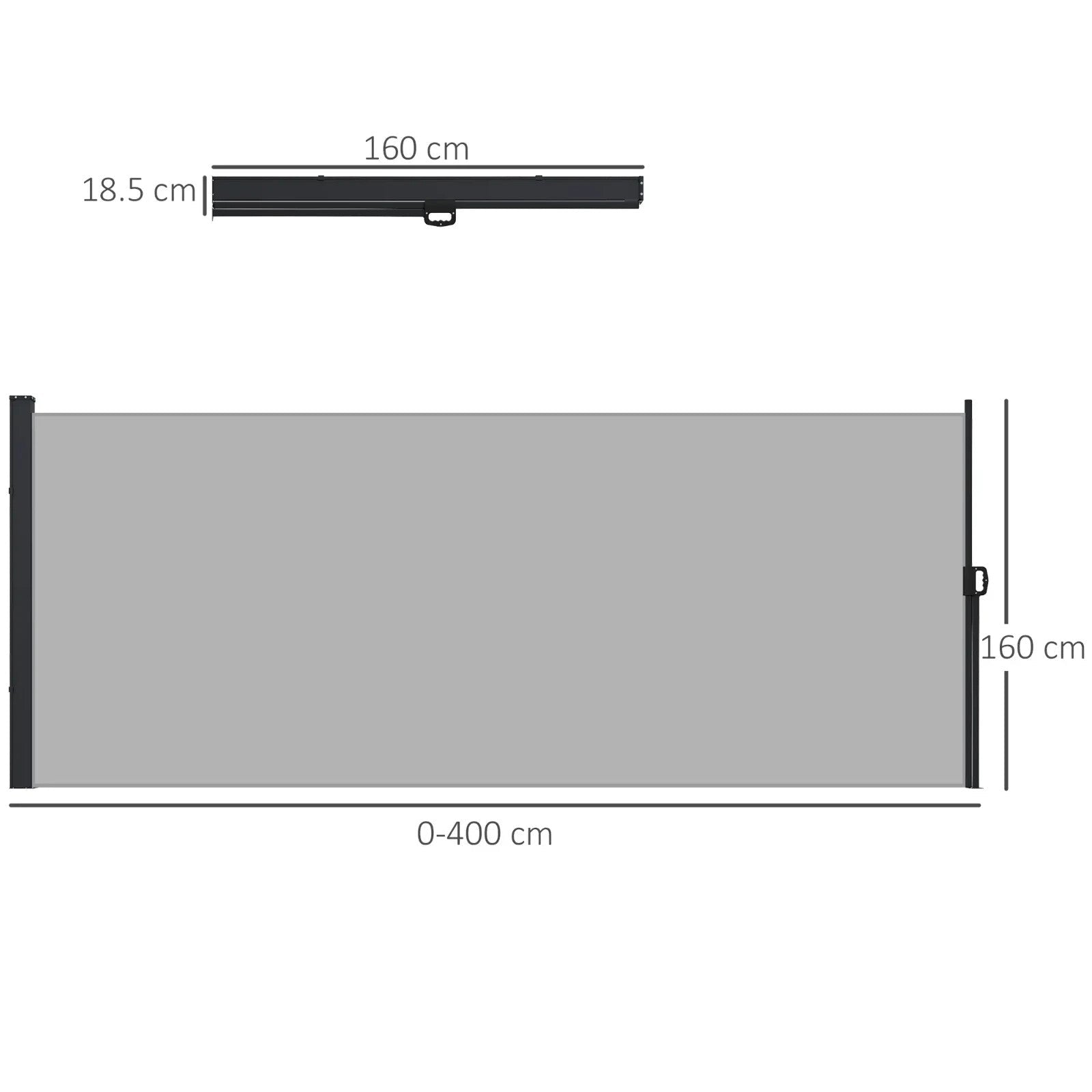 400×160cm Retractable Side Awning Outdoor Privacy Screen for Garden Balcony Pool - Home and Garden Furniture Shop - rustic - furniture