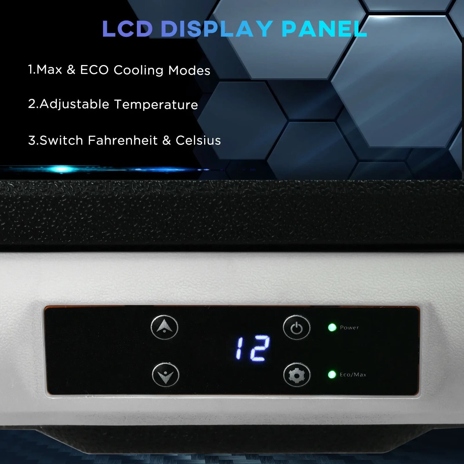 40L Portable Car Fridge Freezer Compressor Cooler with LED Light & Handles Black - Home and Garden Furniture Shop - rustic - furniture