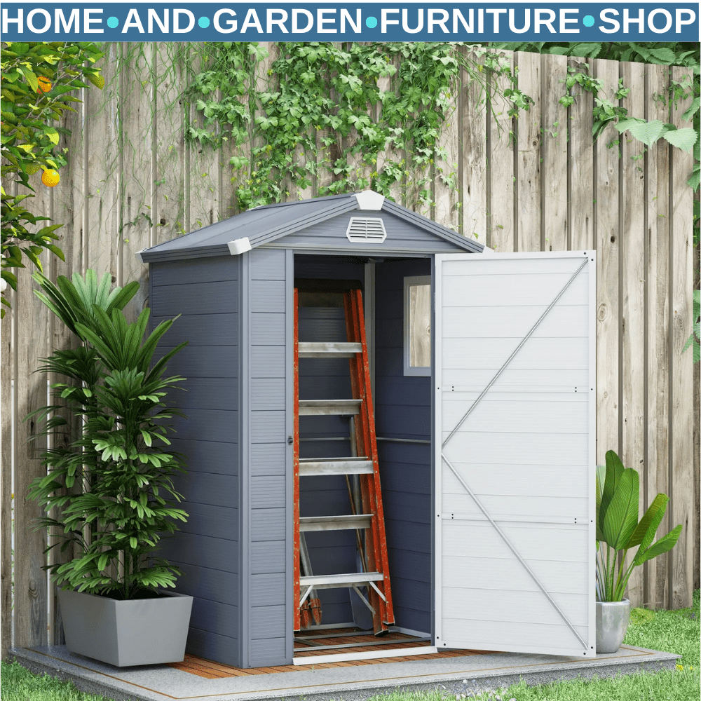 4.4 x 3.3ft Outdoor Garden Shed w/ Foundation Kit Tool House & Ventilation Slot - Home and Garden Furniture Shop - rustic - furniture