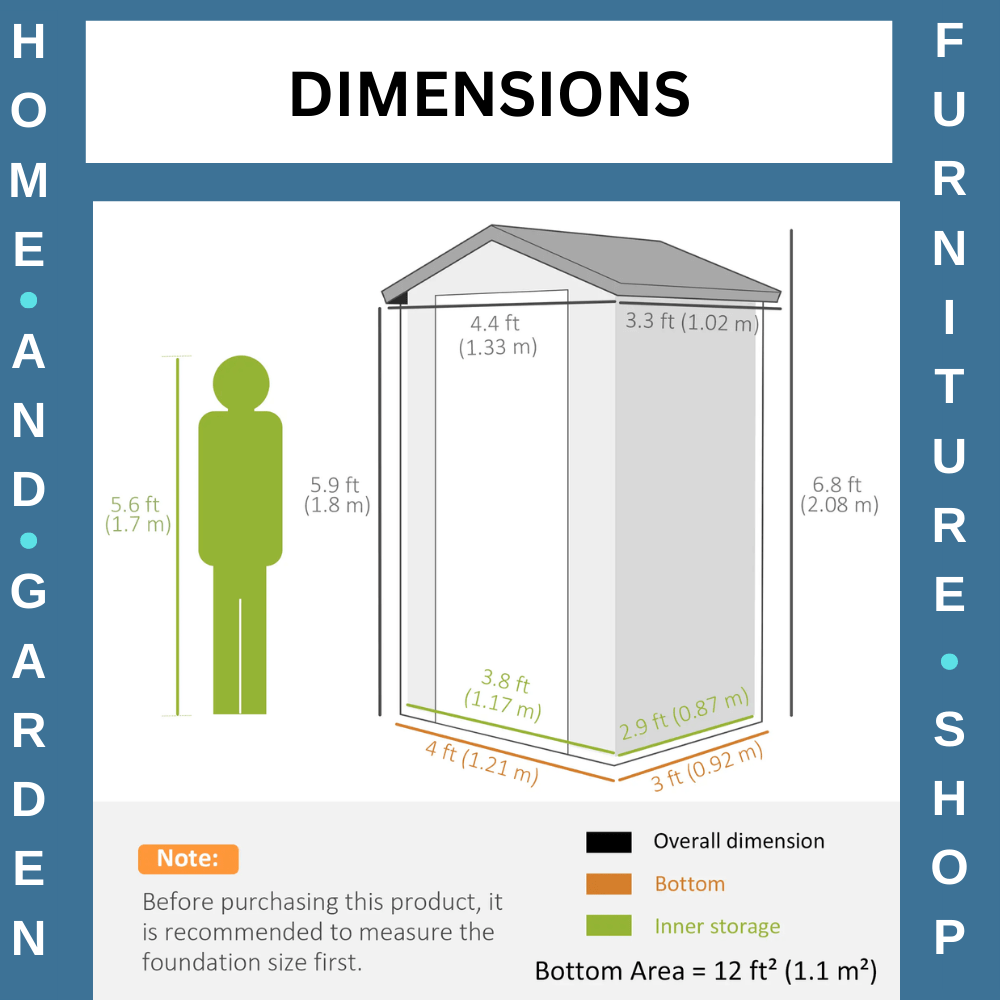 4.4 x 3.3ft Outdoor Garden Shed w/ Foundation Kit Tool House & Ventilation Slot - Home and Garden Furniture Shop - rustic - furniture