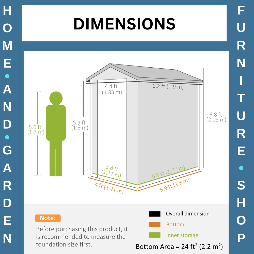 4.4ft x 6.2ft Polypropylene Garden Shed with Foundation Kit Tool House Outdoor - Home and Garden Furniture Shop - rustic - furniture