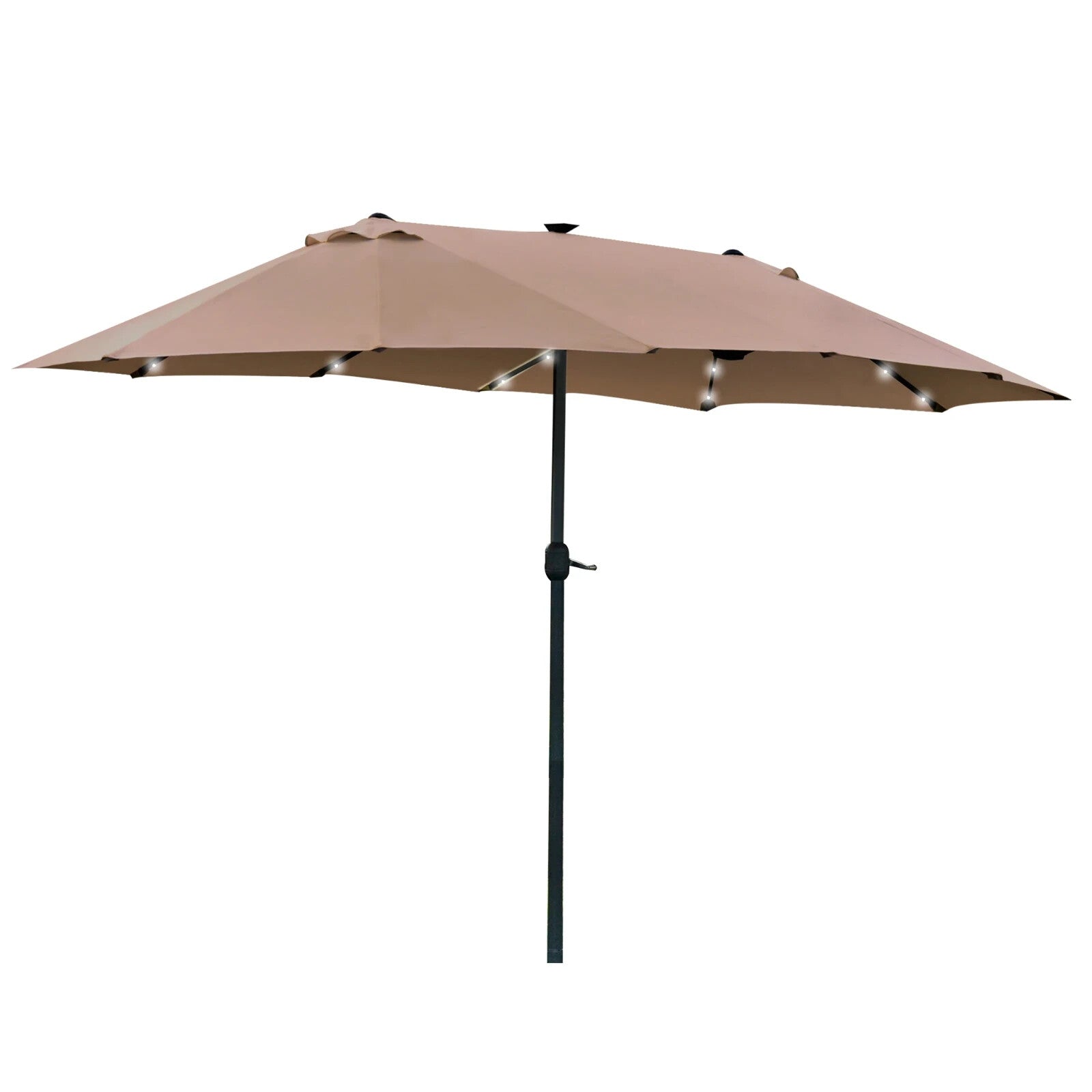 4.4m Double Sided Garden Parasol with LED Solar Lights for Patio Shade Sun Cover - Home and Garden Furniture Shop - rustic - furniture