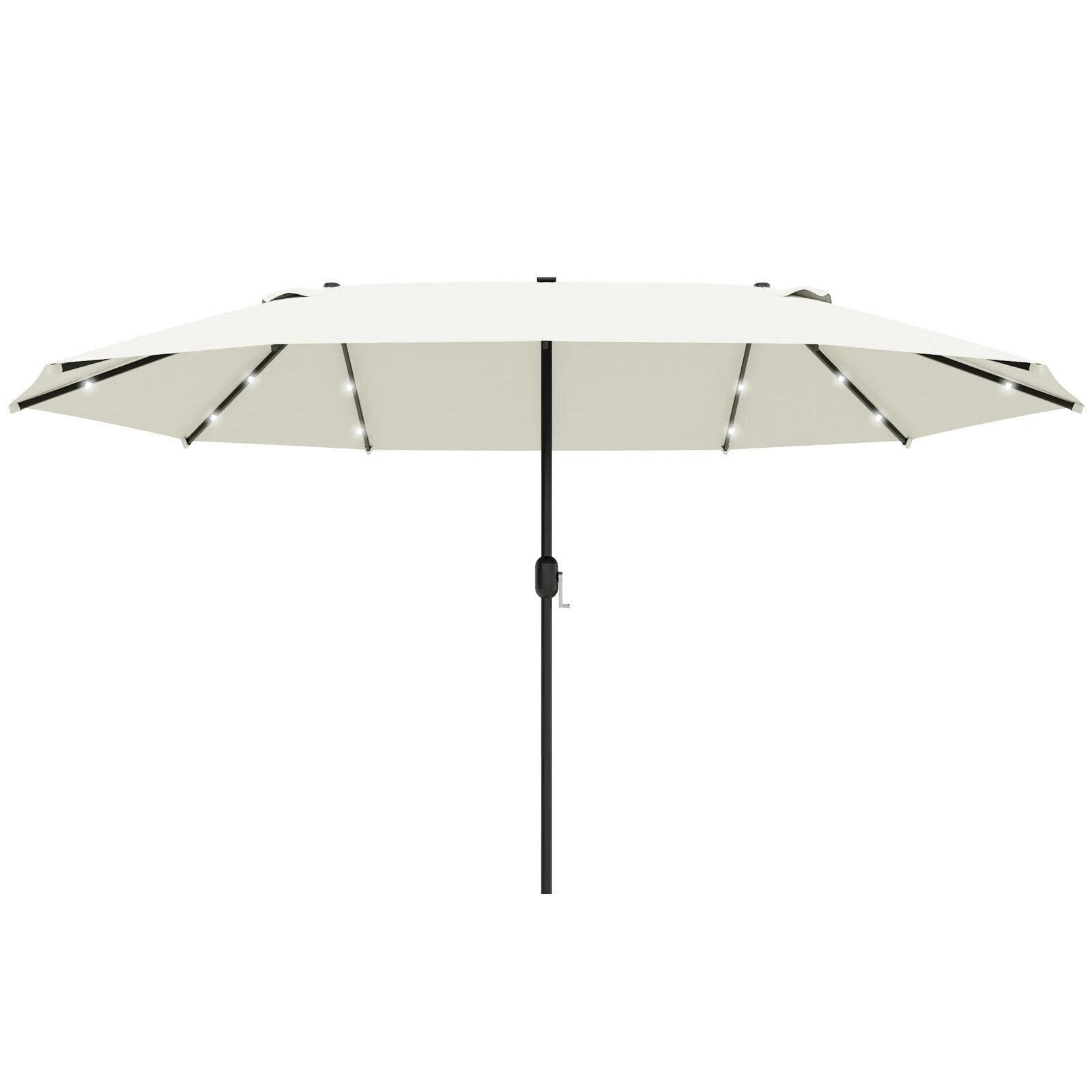 4.4m Double Sided Garden Umbrella with Solar LED Lights Shade Canopy Sun Cover - Home and Garden Furniture Shop - rustic - furniture