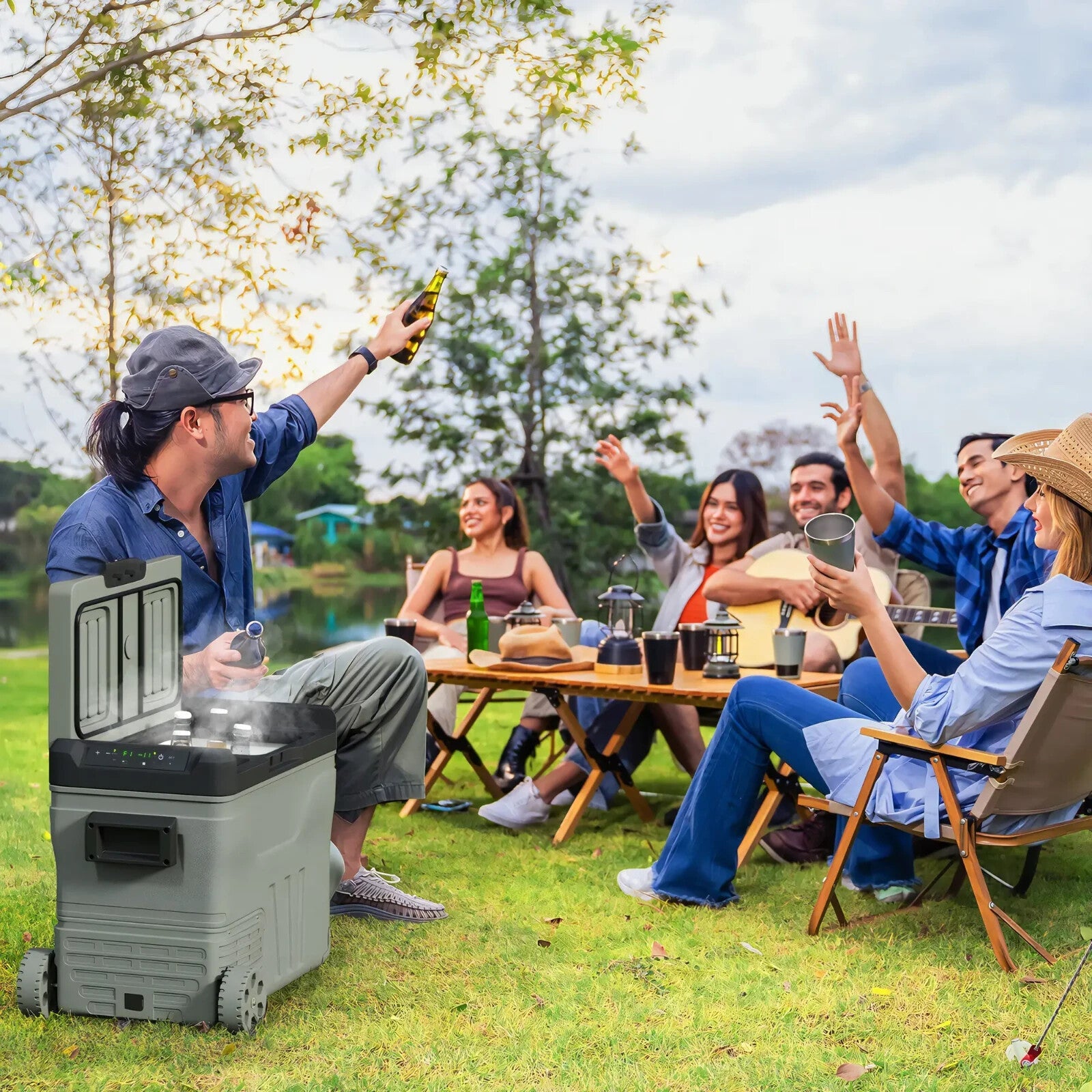 45L Car Refrigerator Portable Car Fridge Freezer Compressor Electric Cooler Box - Home and Garden Furniture Shop - rustic - furniture
