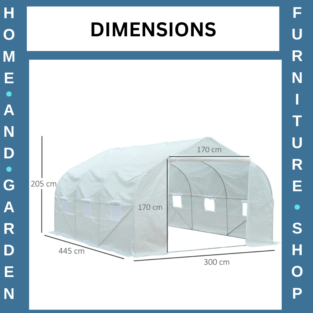 4.5x3x2m Walk - In PE Mesh Greenhouse Galvanized Metal Frame Outdoor Garden Tunnel - Home and Garden Furniture Shop - rustic - furniture