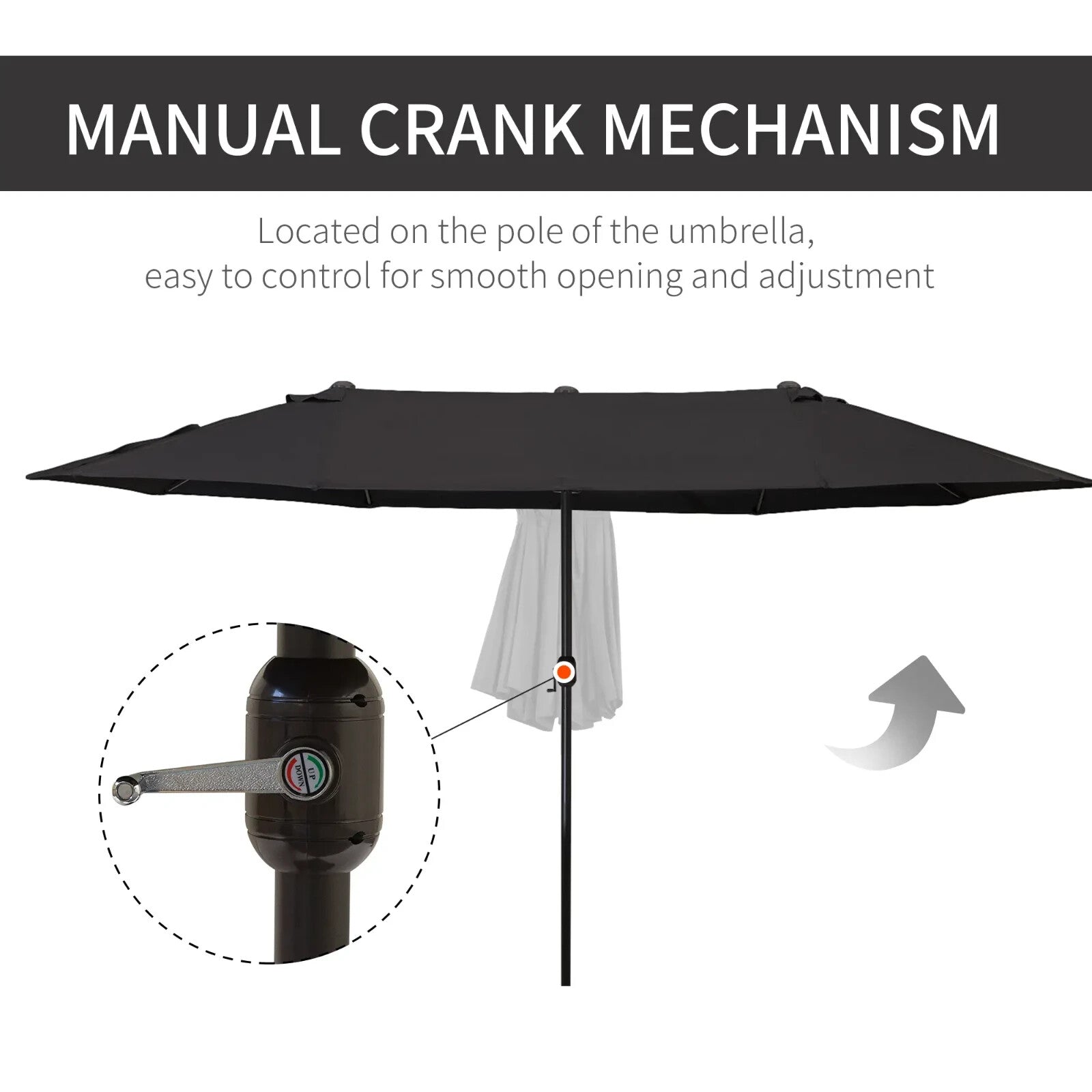 4.6m Double Sided Garden Parasol Large Patio Sun Umbrella Outdoor Shade Canopy - Home and Garden Furniture Shop - rustic - furniture