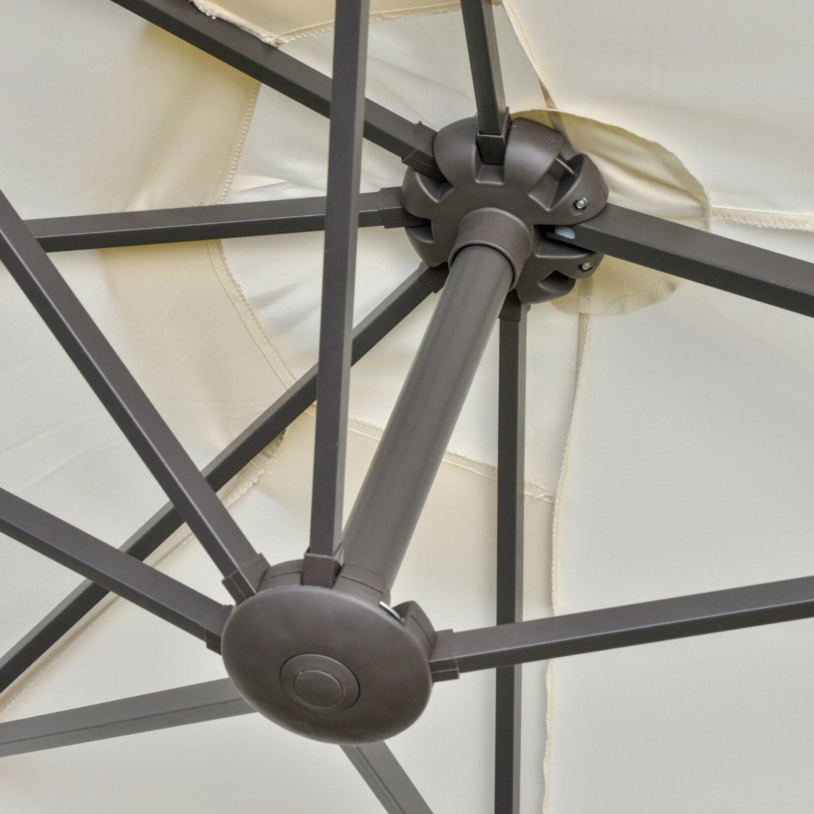 4.6m Patio Sun Shade Umbrella with Double Sided Canopy Crank and Cross Base - Home and Garden Furniture Shop - rustic - furniture