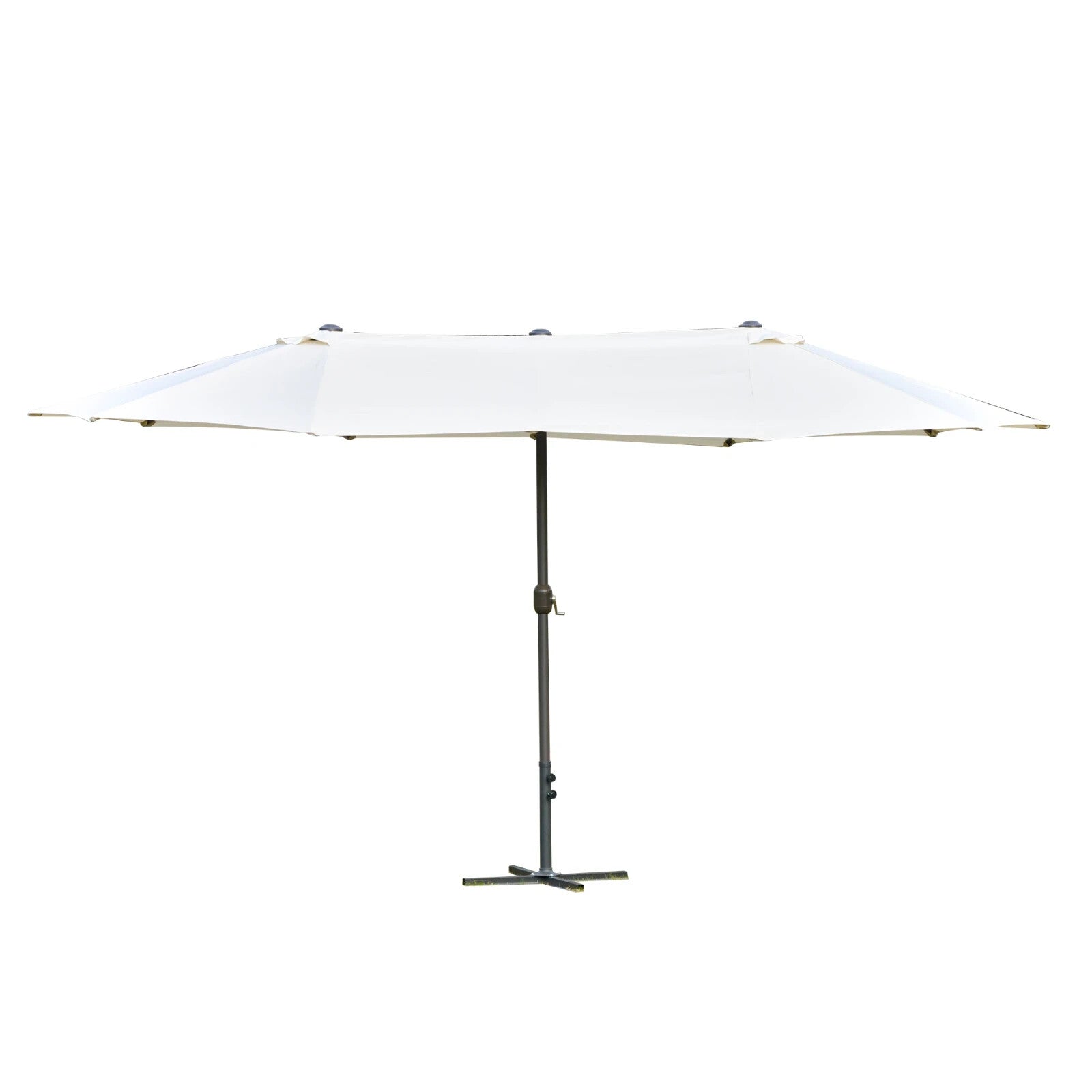 4.6m Patio Sun Shade Umbrella with Double Sided Canopy Crank and Cross Base - Home and Garden Furniture Shop - rustic - furniture