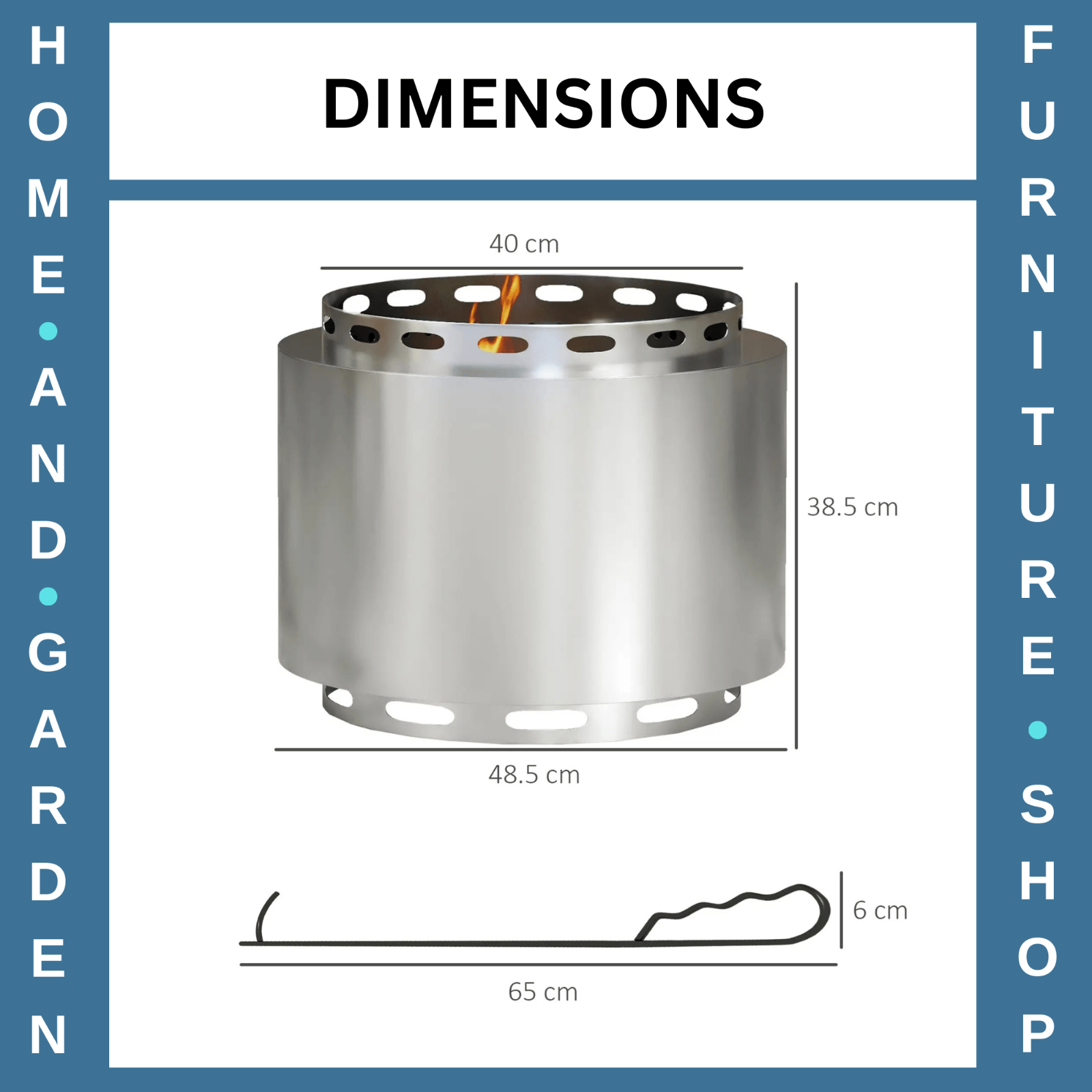 48.5cm Smokeless Fire Pit Wood Burning w/ Poker Portable Garden Camping Heater - Home and Garden Furniture Shop - rustic - furniture