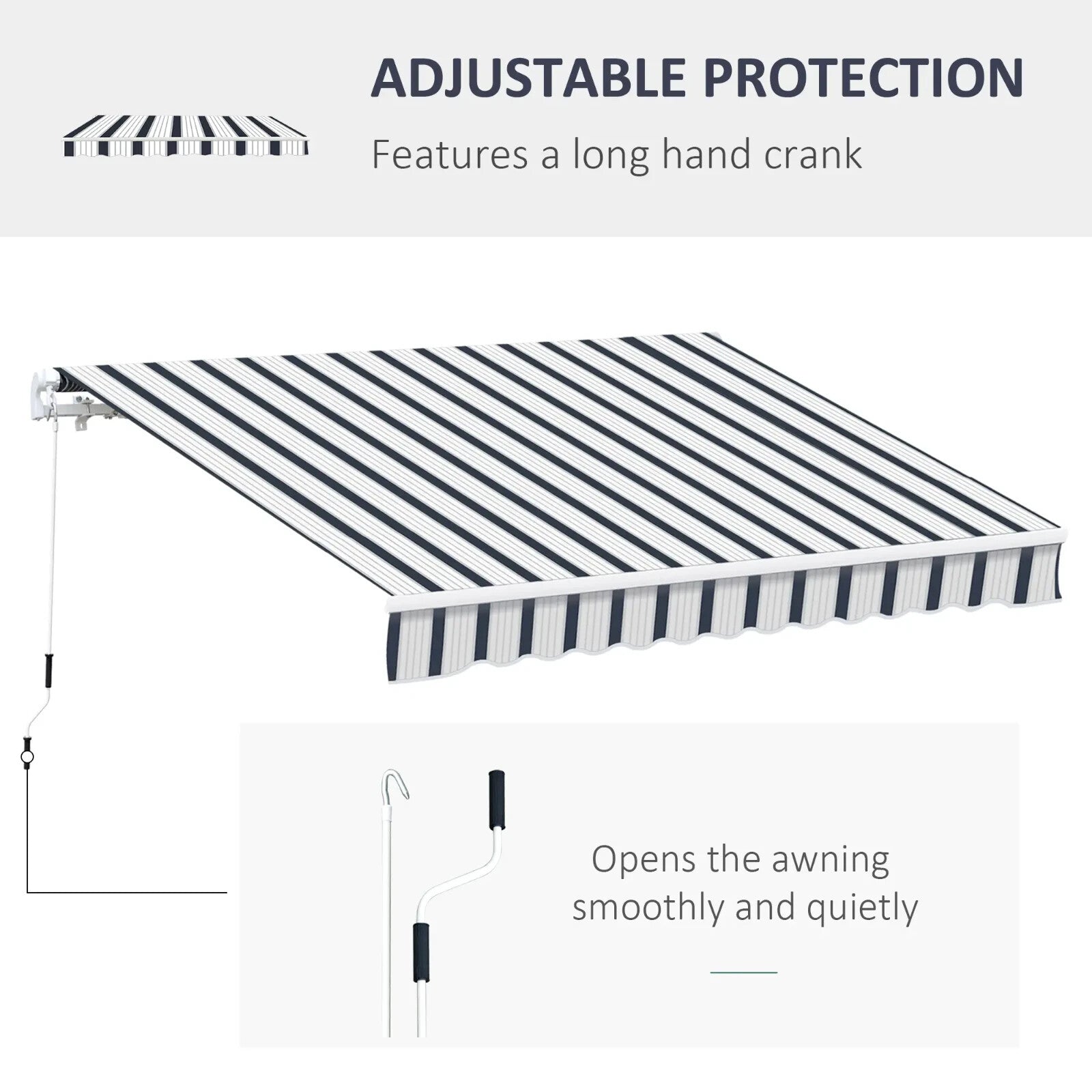 4m x 3m Manual Garden Awning Retractable Patio Canopy Outdoor Sun Shade Cover - Home and Garden Furniture Shop - rustic - furniture