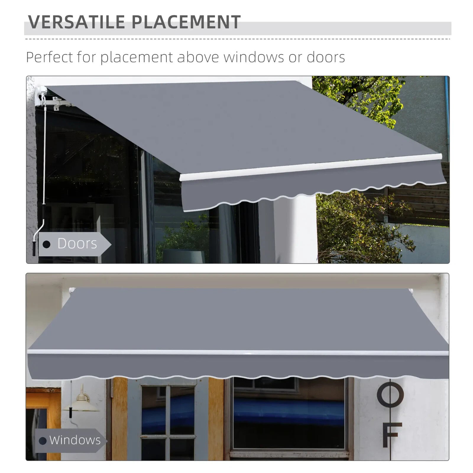 4m x 3m Manual Retractable Awning Wall Mounted Patio Canopy Outdoor Shelter - Home and Garden Furniture Shop - rustic - furniture