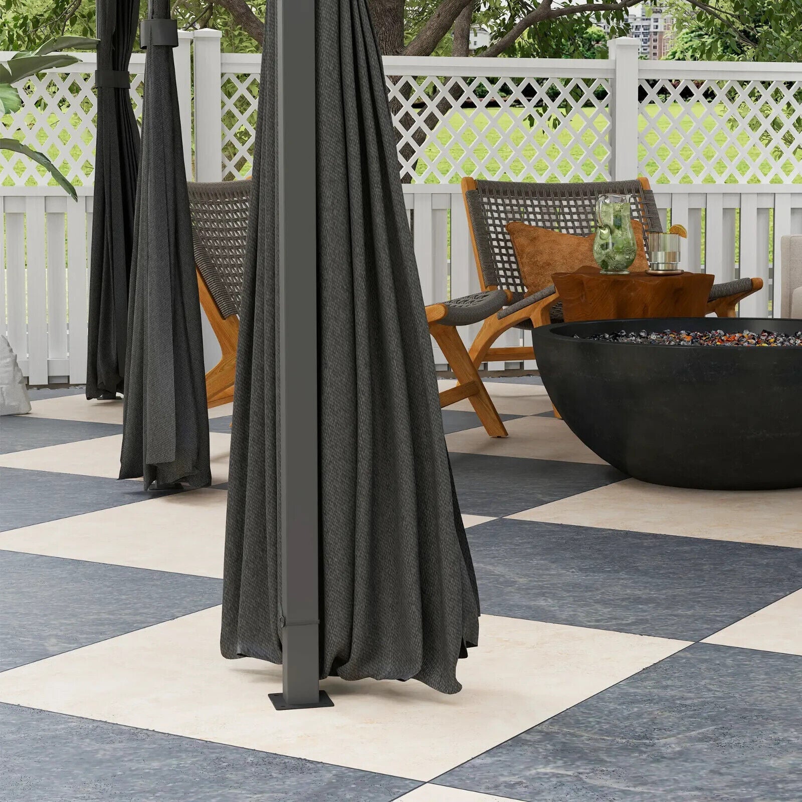 4m x 3m Outdoor 2 Tier Steel Frame Gazebo Curtains Garden Double Roof Party Tent - Home and Garden Furniture Shop - #rustic - furniture#