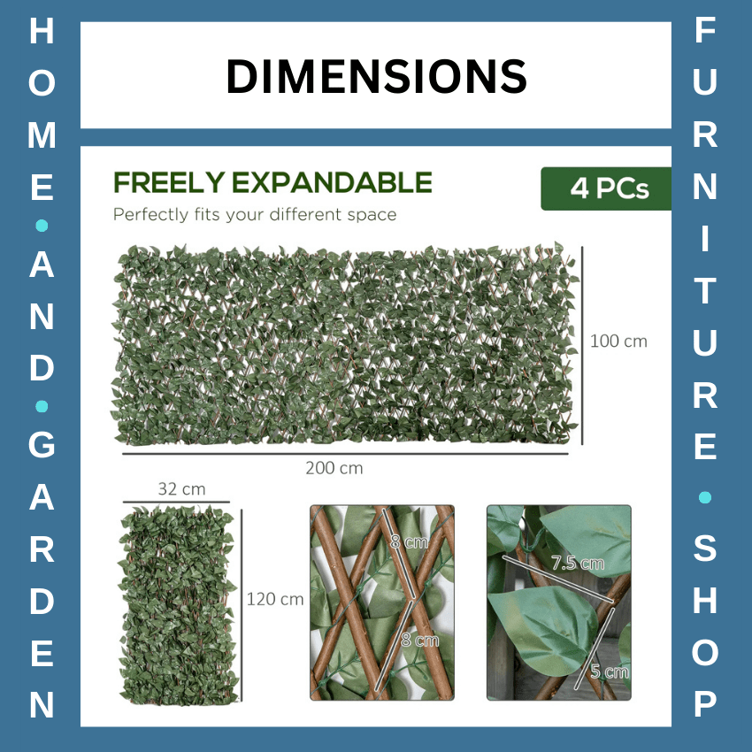 4pcs Expanding Artificial Trellis Fence 2m x 1m Garden Decorative Privacy Screen - Home and Garden Furniture Shop - rustic - furniture