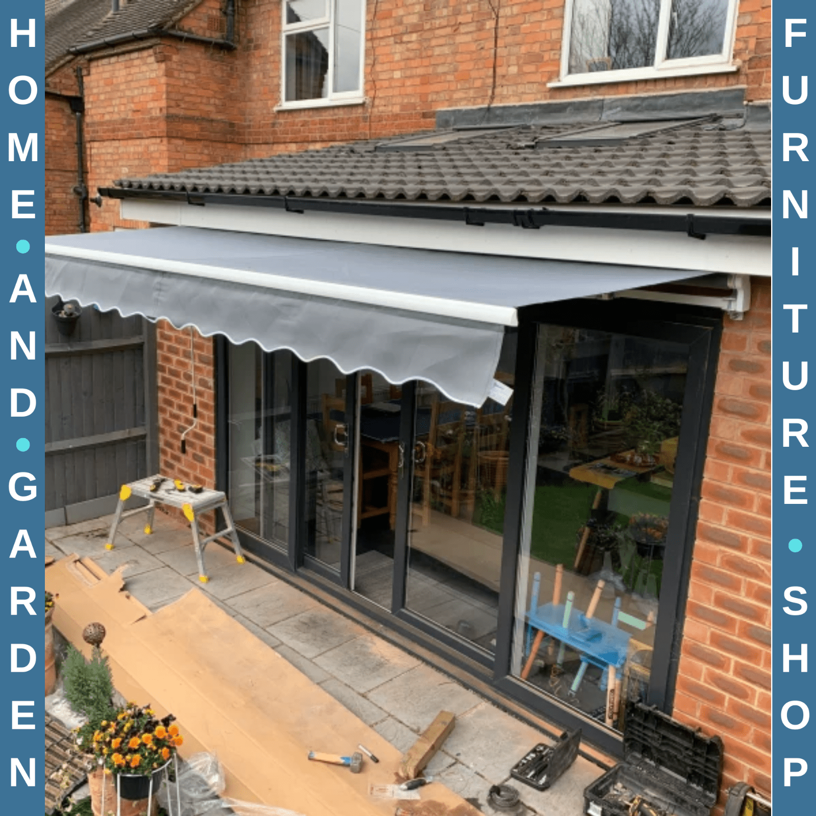 4x2.5m Manual Retractable Awning with Handle for Window Door Sun & Weather Shade - Home and Garden Furniture Shop - rustic - furniture