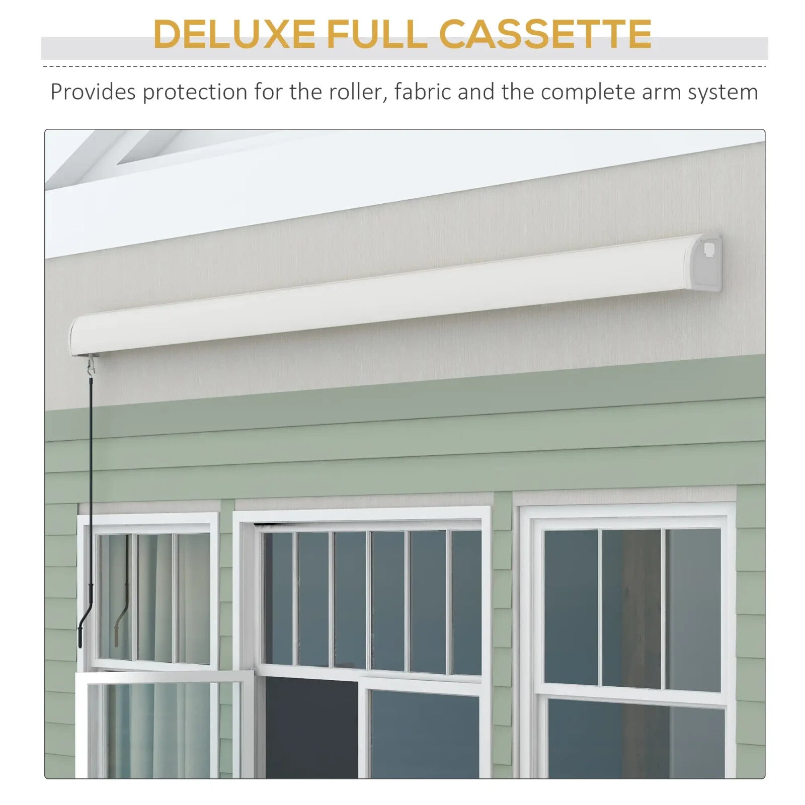 4x3m Electric Retractable Awning w/ Remote Aluminium Frame for Patio Door Shade - Home and Garden Furniture Shop - rustic - furniture