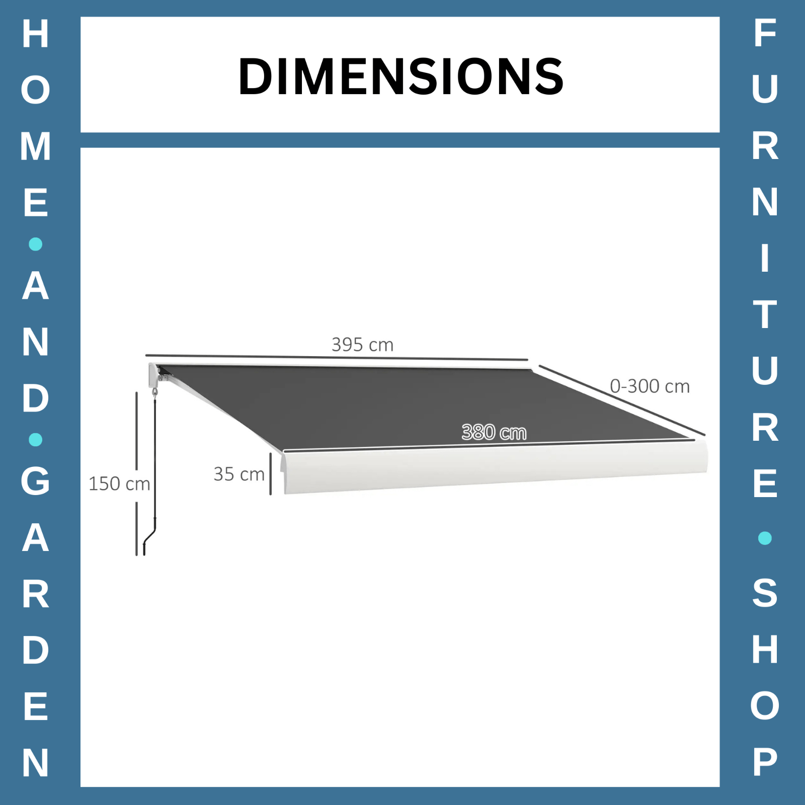 4x3m Electric Retractable Awning w/ Remote Aluminium Frame for Patio Door Shade - Home and Garden Furniture Shop - rustic - furniture