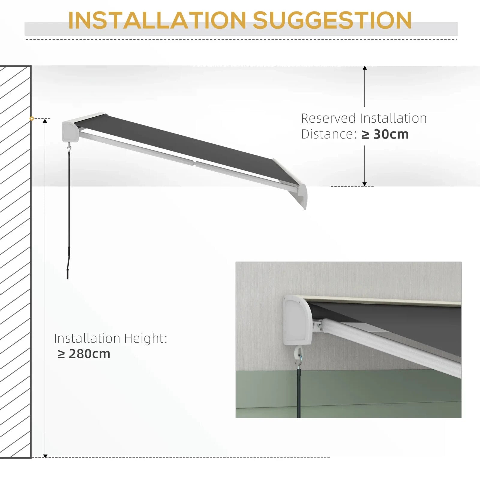 4x3m Electric Retractable Awning w/ Remote Aluminium Frame for Patio Door Shade - Home and Garden Furniture Shop - rustic - furniture