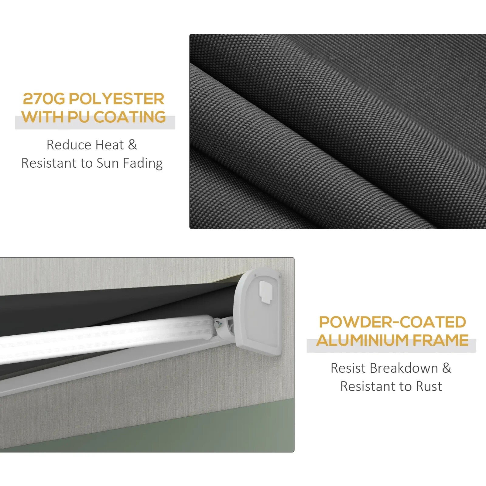 4x3m Electric Retractable Awning w/ Remote Aluminium Frame for Patio Door Shade - Home and Garden Furniture Shop - rustic - furniture