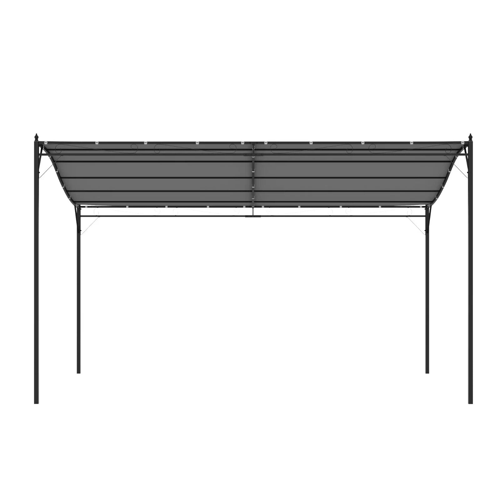 4x3m Wall Mounted Metal Gazebo Canopy Awning Garden Door Porch Shelter – Grey - Home and Garden Furniture Shop - rustic - furniture