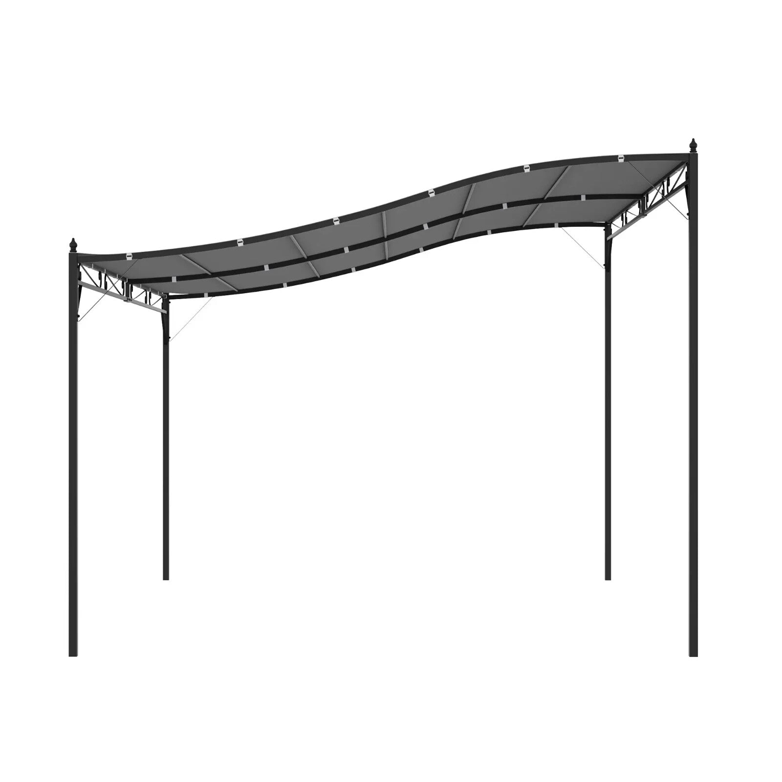 4x3m Wall Mounted Metal Gazebo Canopy Awning Garden Door Porch Shelter – Grey - Home and Garden Furniture Shop - rustic - furniture