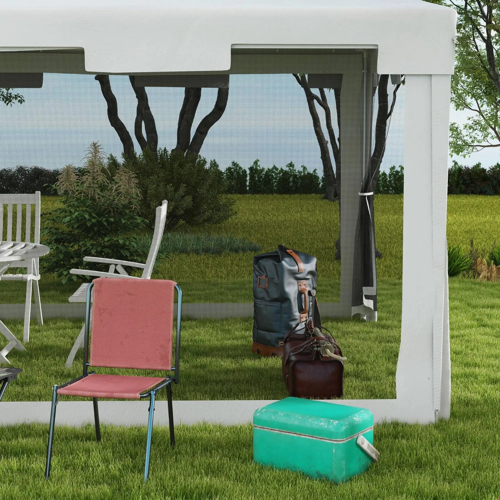 4x3m Waterproof Party Tent Gazebo w/ Panels Outdoor Wedding Event Canopy Shelter - Home and Garden Furniture Shop - rustic - furniture