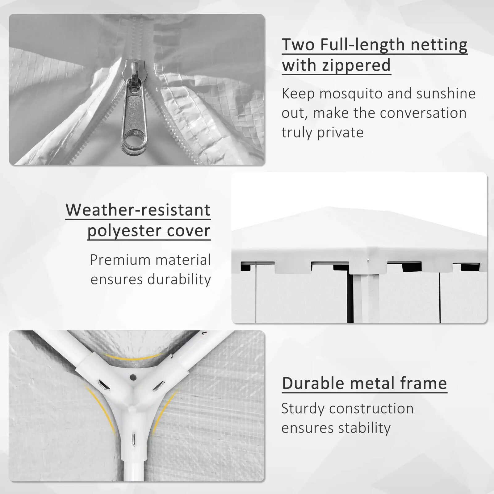 4x3m Waterproof Party Tent Gazebo w/ Panels Outdoor Wedding Event Canopy Shelter - Home and Garden Furniture Shop - rustic - furniture
