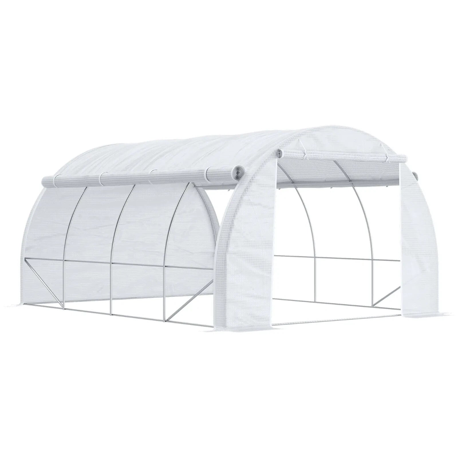 4x3x2m Walk - In Polytunnel Greenhouse Tent with Steel Frame Zipped Door & Windows - Home and Garden Furniture Shop - rustic - furniture