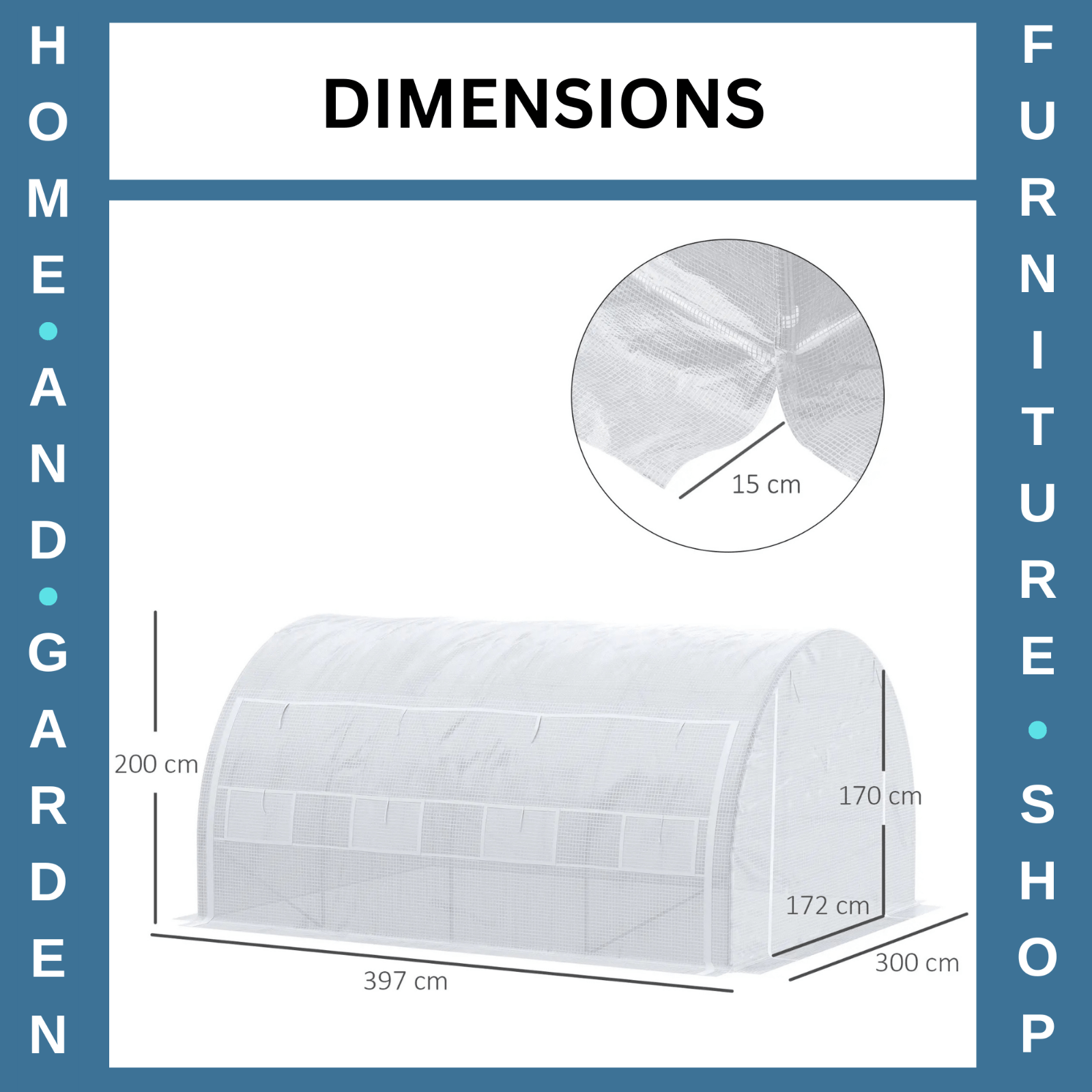 4x3x2m Walk - In Polytunnel Greenhouse Tent with Steel Frame Zipped Door & Windows - Home and Garden Furniture Shop - rustic - furniture