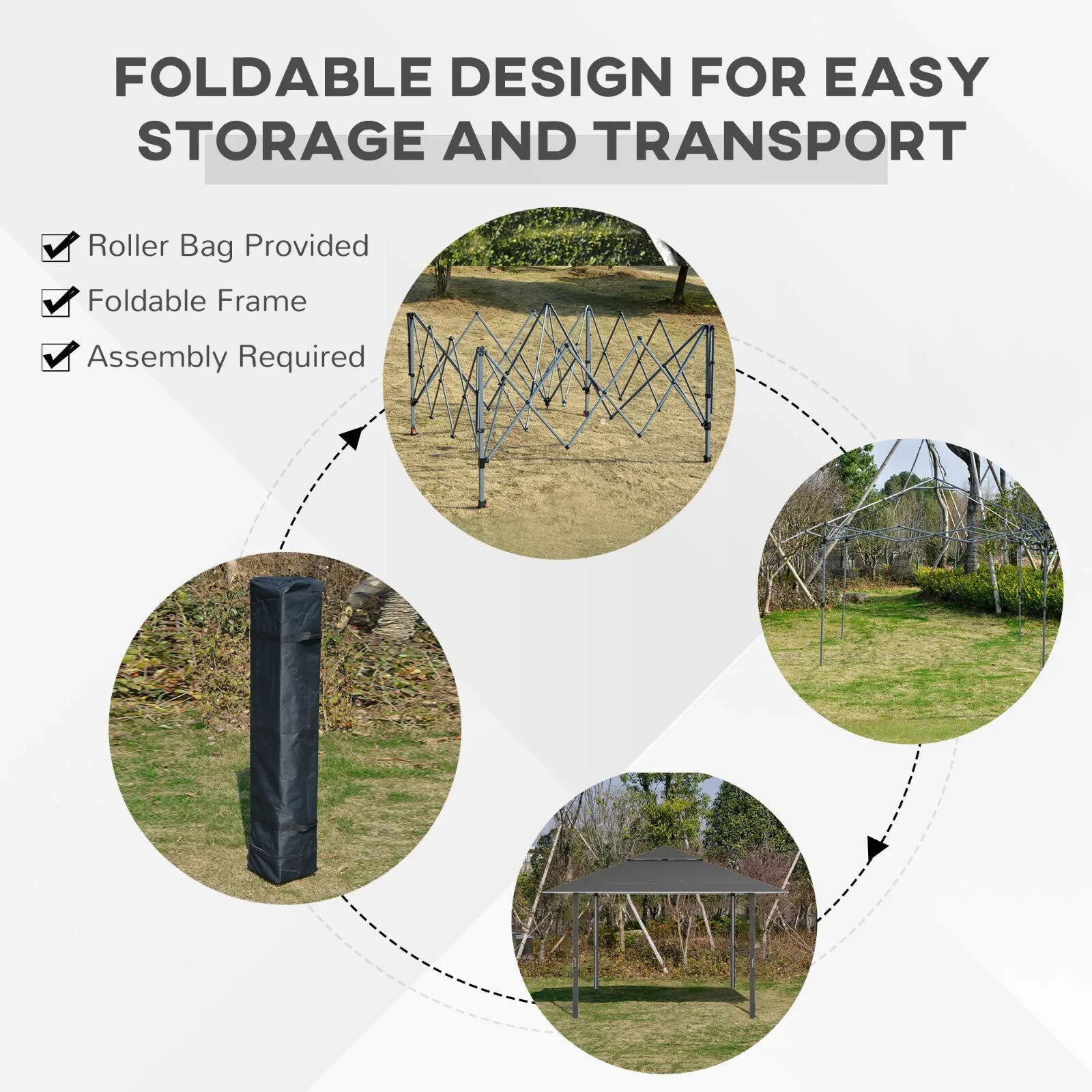 4x4m Pop Up Gazebo with Double Roof UV Canopy Roller Bag & Adjustable Steel Legs - Home and Garden Furniture Shop - rustic - furniture