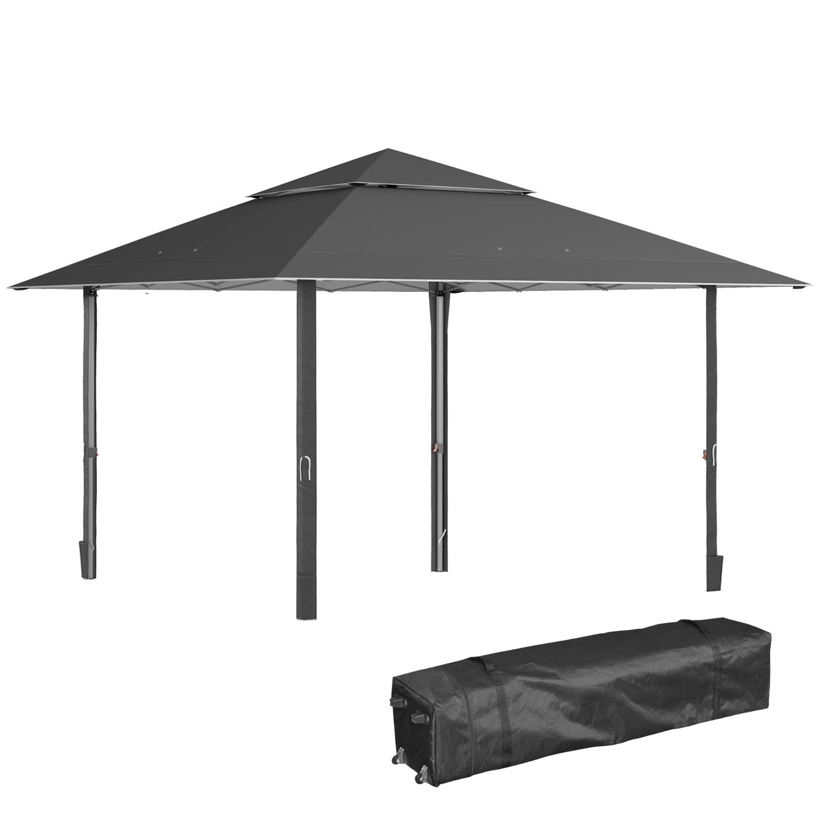 4x4m Pop Up Gazebo with Double Roof UV Canopy Roller Bag & Adjustable Steel Legs - Home and Garden Furniture Shop - rustic - furniture
