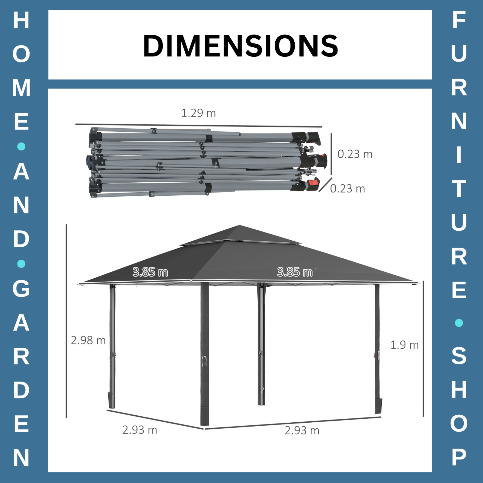 4x4m Pop Up Gazebo with Double Roof UV Canopy Roller Bag & Adjustable Steel Legs - Home and Garden Furniture Shop - rustic - furniture