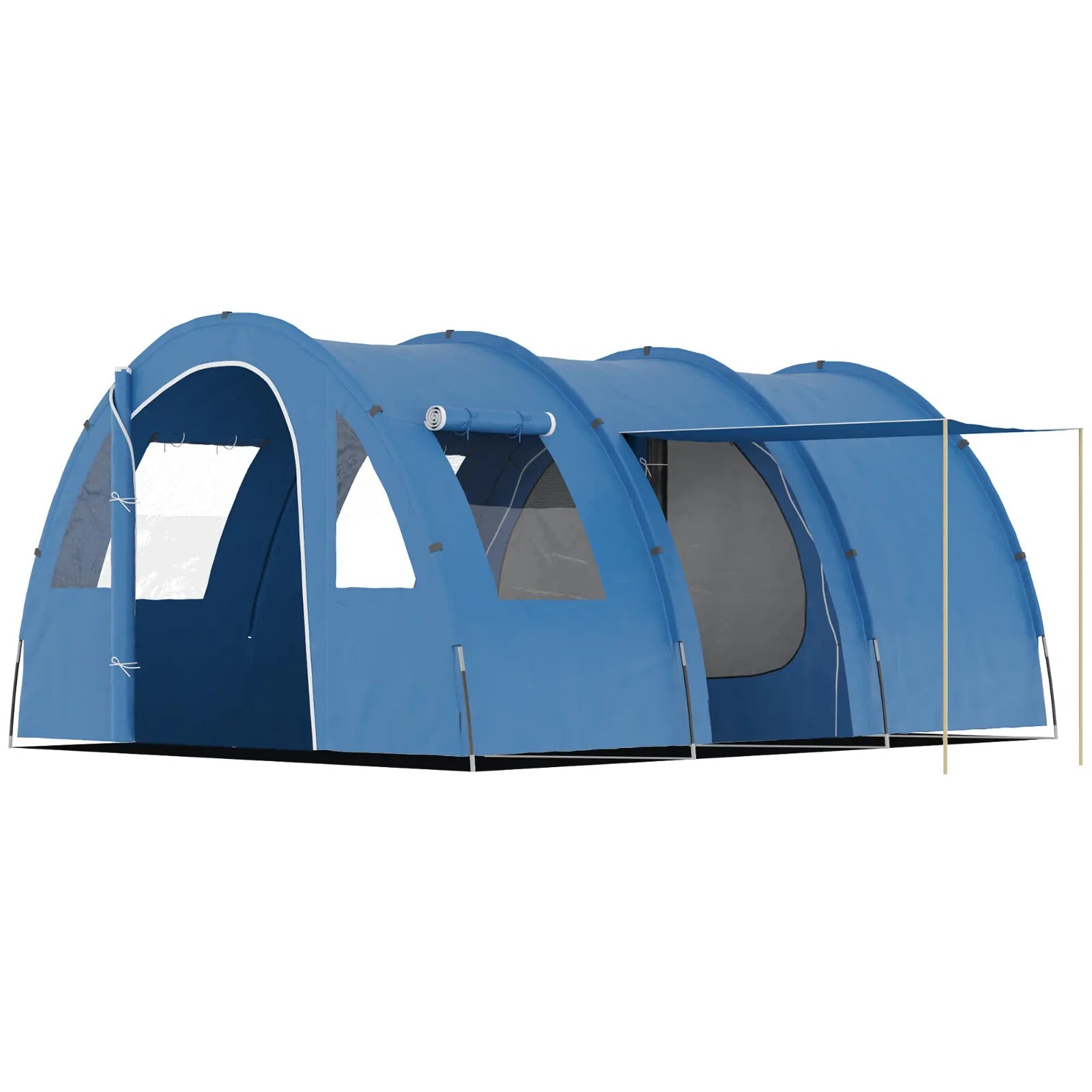 5 - 6 Man Tunnel Camping Tent with 2 Rooms Sewn - In Floor 2 Doors and Carry Bag - Home and Garden Furniture Shop - rustic - furniture