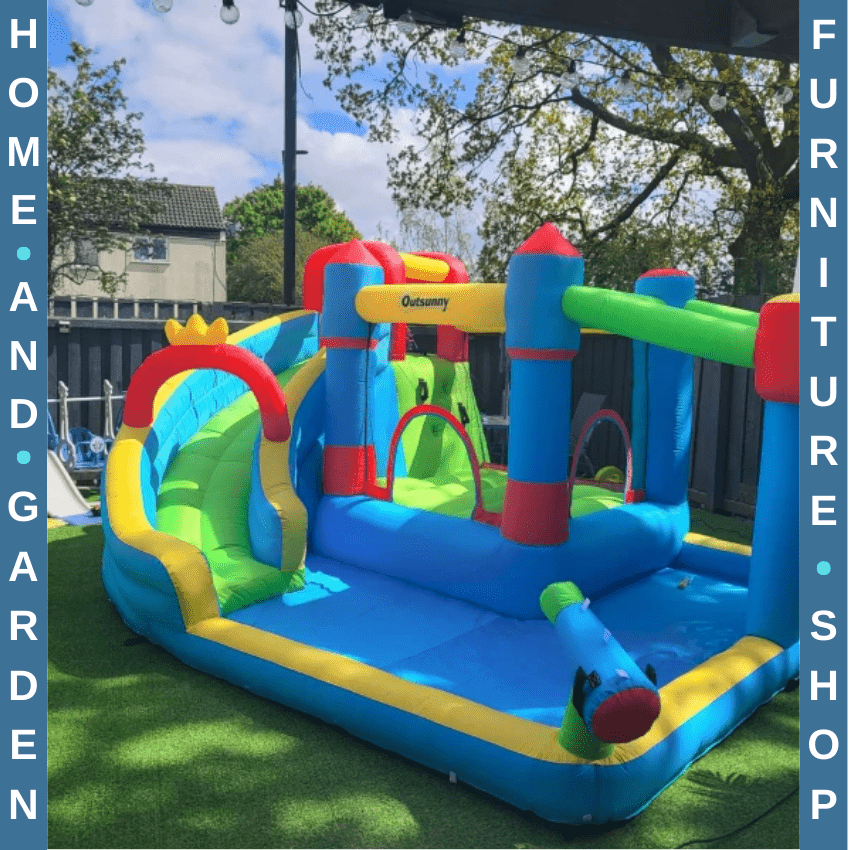 5 - in - 1 Kids Inflatable Bounce Castle with Slide Trampoline Pool & Water Gun - Home and Garden Furniture Shop - rustic - furniture