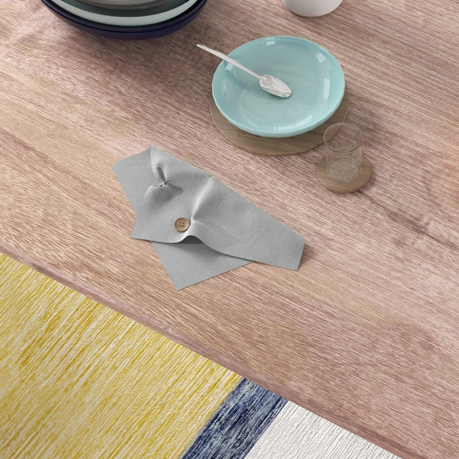 5 Pc Dining Table and Chairs Set Space Saving Kitchen Furniture Metal Oak Finish - Home and Garden Furniture Shop - rustic - furniture