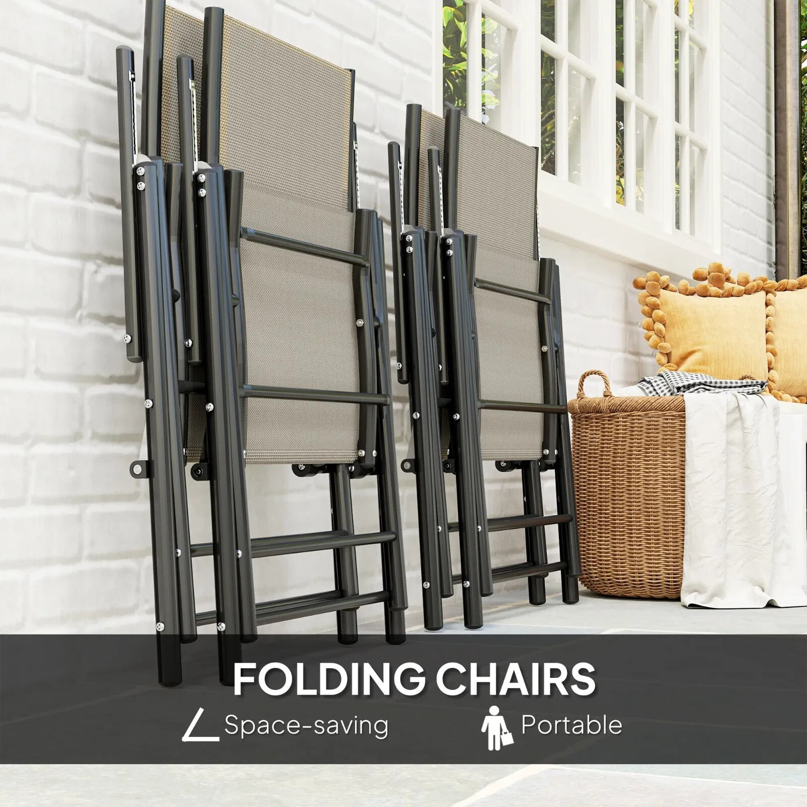 5 Pcs Garden Dining 4 Seater Outdoor Furniture w/ Parasol Hole&High Back Chair - Home and Garden Furniture Shop - rustic - furniture