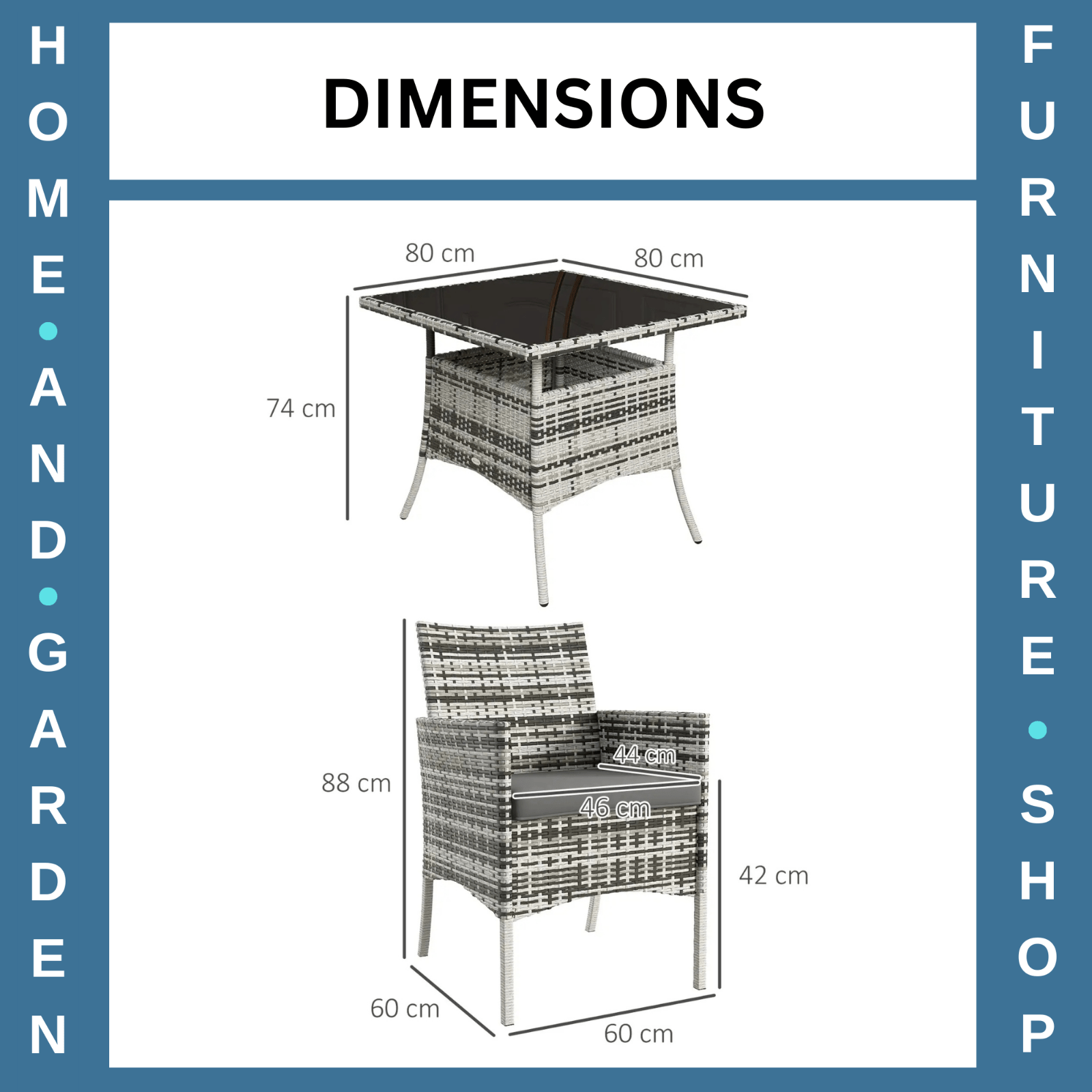 5 Pcs Outdoor Dining Set with Glass Table & 4 Chairs Patio Garden Furniture Set - Home and Garden Furniture Shop - rustic - furniture
