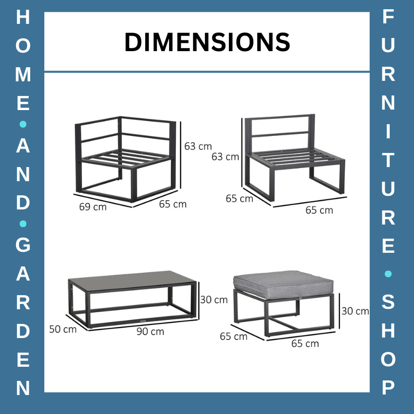 5 Pcs Outdoor Patio Furniture Set with Cushions, Glass End Table for Garden Use - Home and Garden Furniture Shop - rustic - furniture