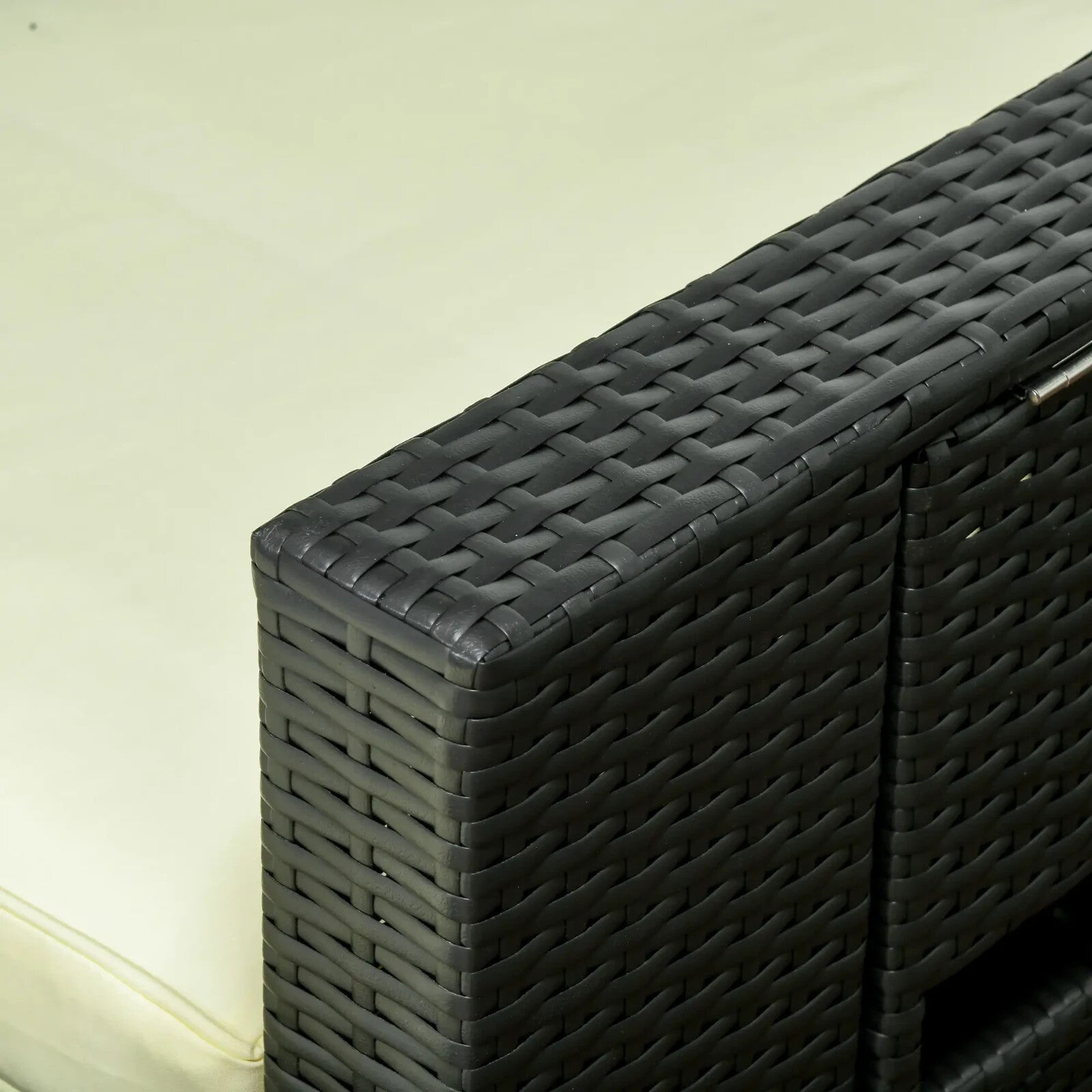 5 - Pcs Rattan Recliner Lounger Set Adjustable Sun Bed + Side Table Outdoor Black - Home and Garden Furniture Shop - rustic - furniture