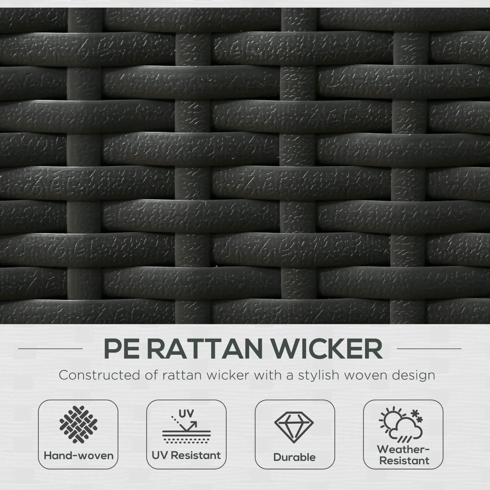 5 - Pcs Rattan Recliner Lounger Set Adjustable Sun Bed + Side Table Outdoor Black - Home and Garden Furniture Shop - rustic - furniture