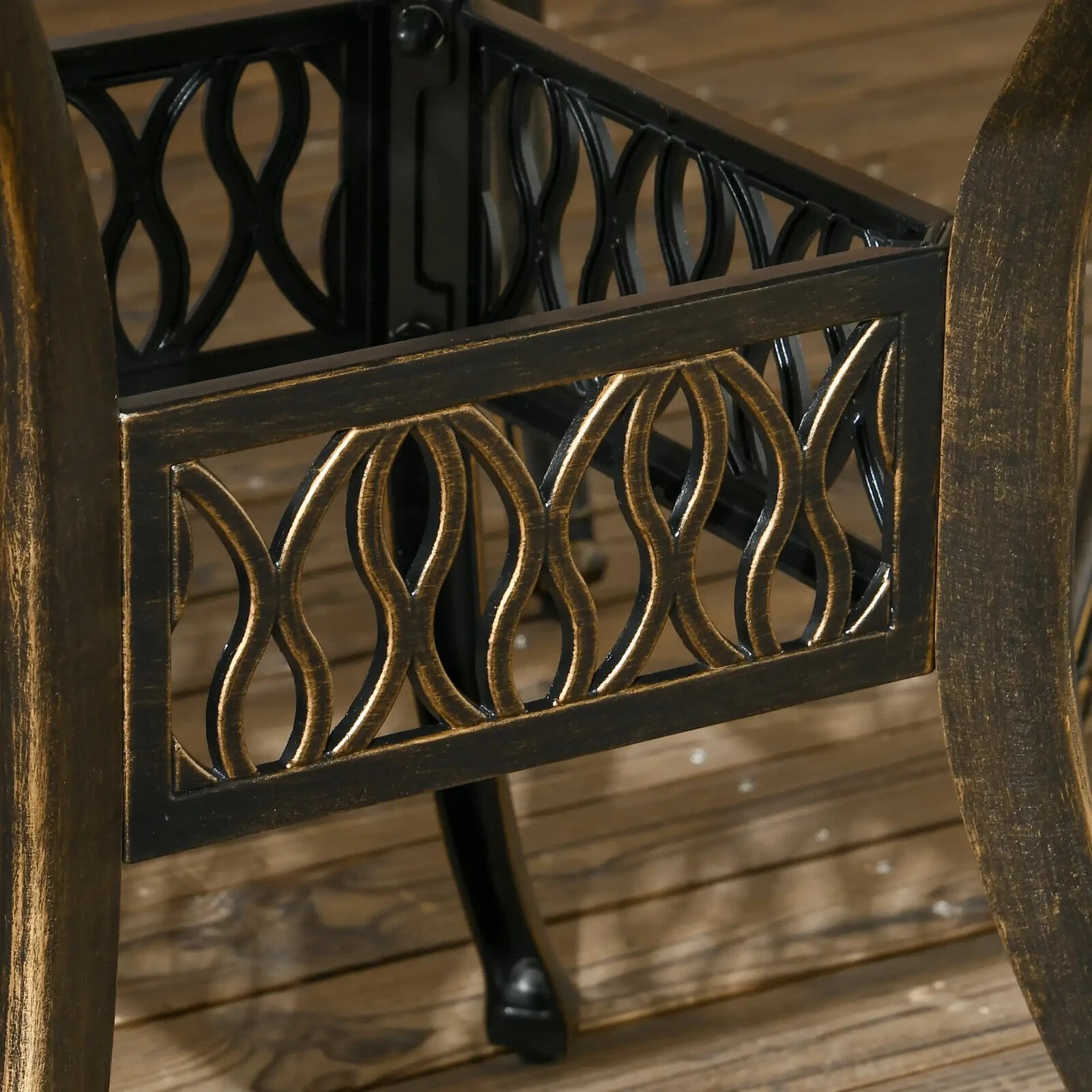 5 Piece Cast Aluminium Garden Dining with 4 Chairs and Table with Umbrella Hole - Home and Garden Furniture Shop - rustic - furniture