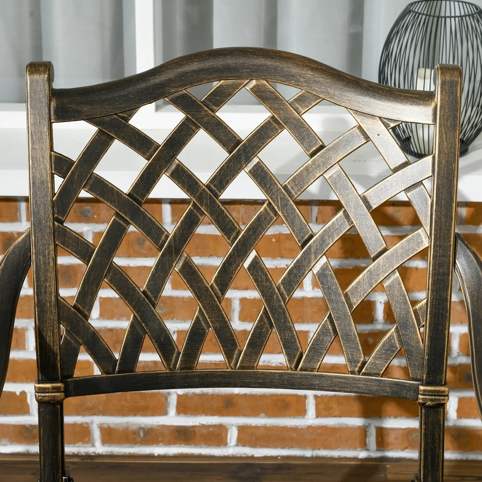 5 Piece Cast Aluminium Garden Dining with 4 Chairs and Table with Umbrella Hole - Home and Garden Furniture Shop - rustic - furniture