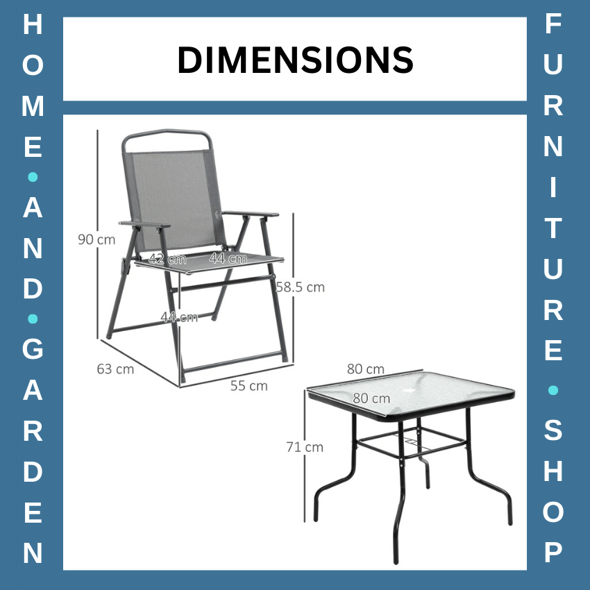 5 Piece Garden Dining Set with Glass Table and 4 Folding Chairs for Outdoor Use - Home and Garden Furniture Shop - rustic - furniture