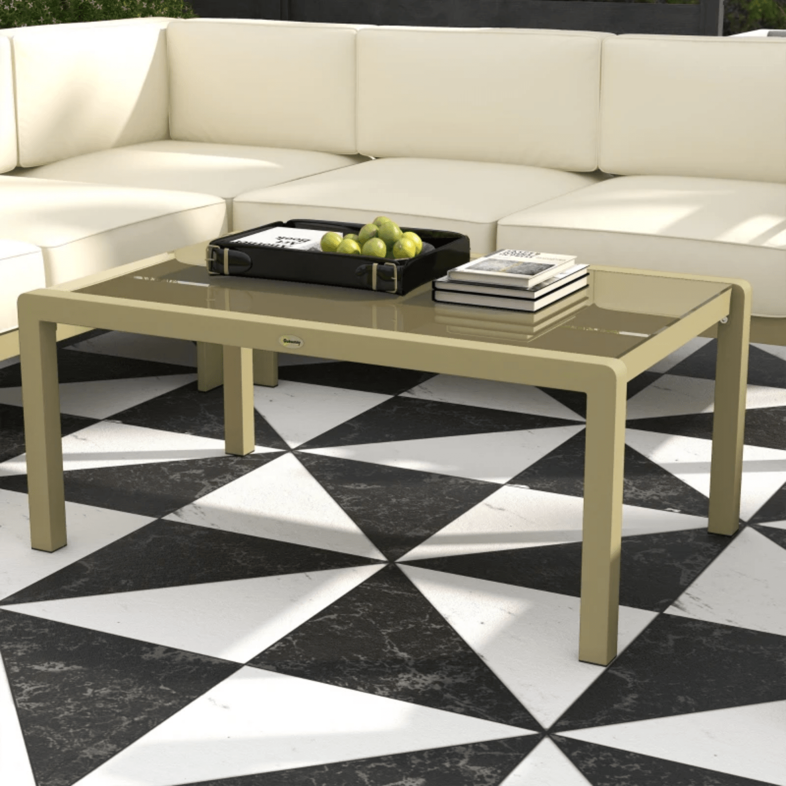 5 Piece Garden Sofa Set Cushions Aluminium Outdoor Conversation Furniture Table - Home and Garden Furniture Shop - rustic - furniture