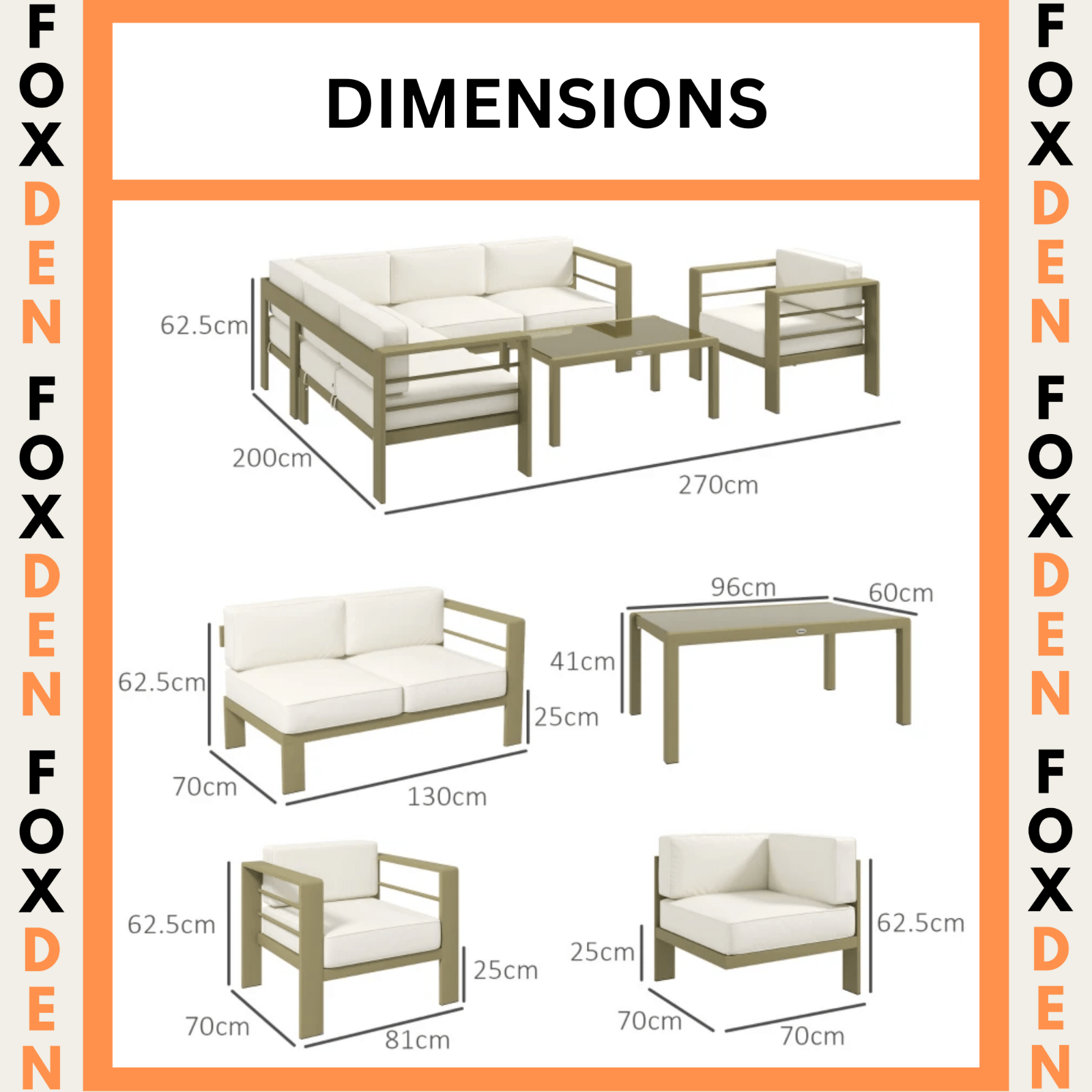 5 Piece Garden Sofa Set Cushions Aluminium Outdoor Conversation Furniture Table - Home and Garden Furniture Shop - rustic - furniture