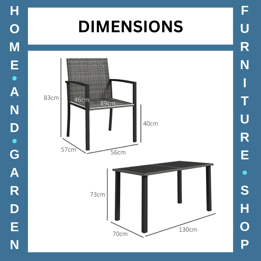 5 Piece Outdoor Dining Set w/ Glass Table & 4 Chairs Patio Garden Furniture Set - Home and Garden Furniture Shop - rustic - furniture